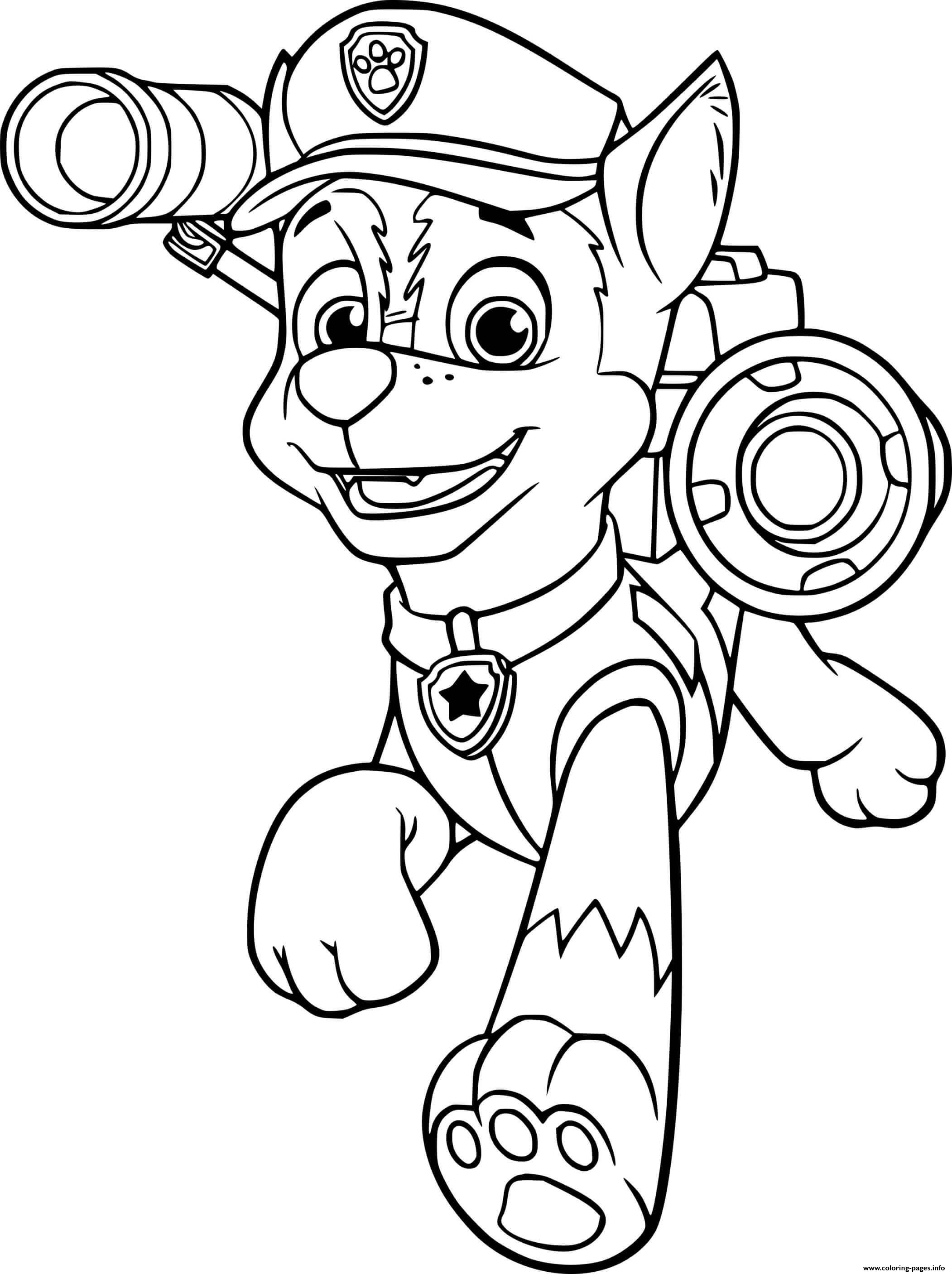 Paw Patrol Chase And His Equipment coloring