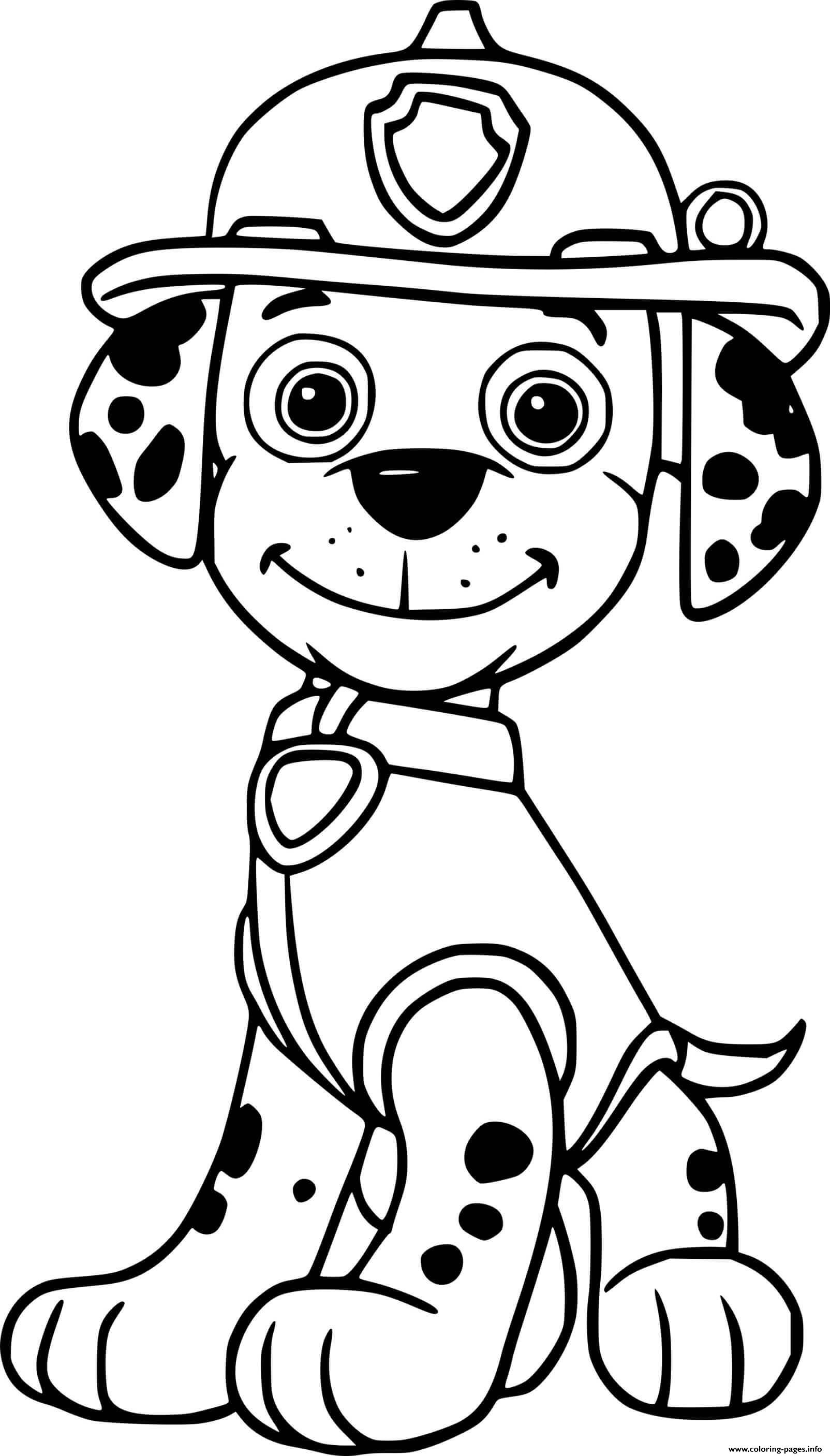 Easy Marshall From Paw Patrol coloring