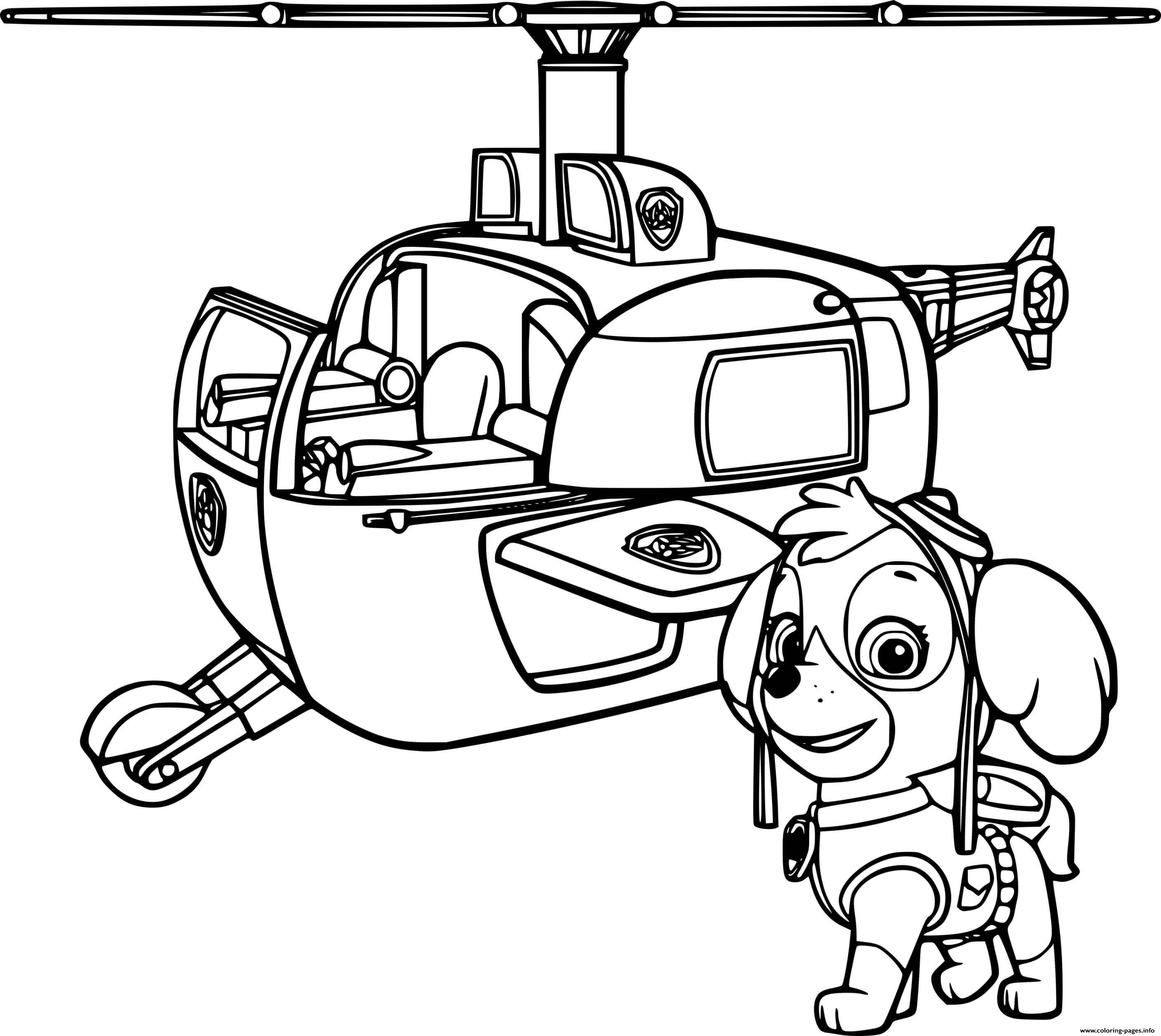 Skye And Her Helicopter coloring