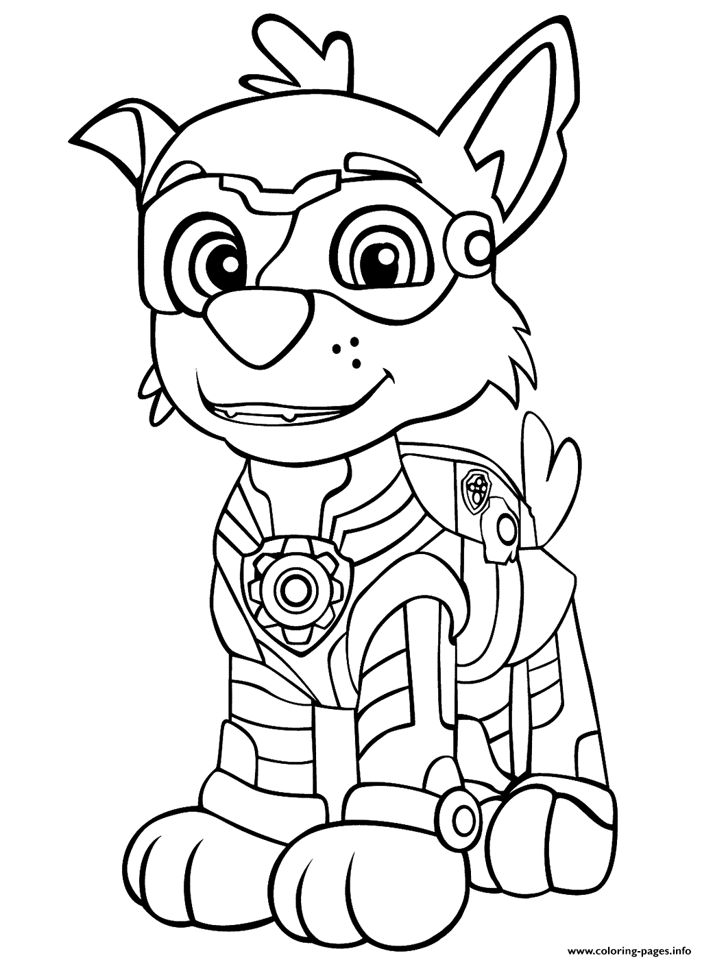 Paw Patrol Mighty Pups Rockys coloring