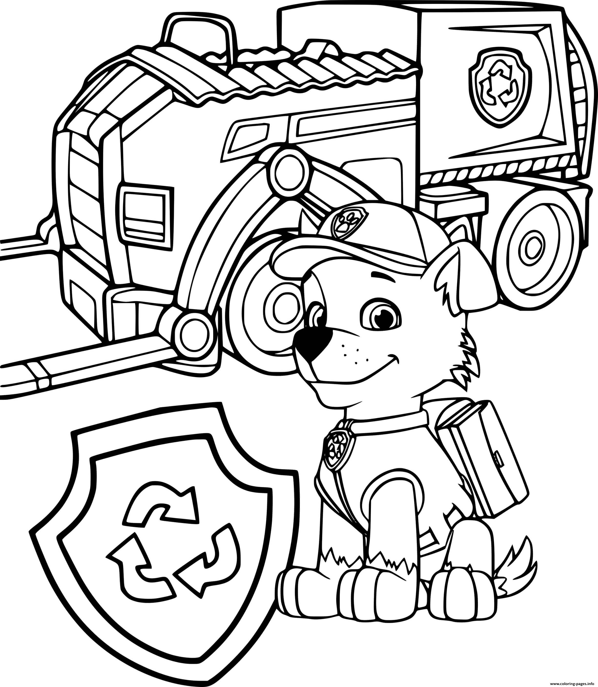 Rocky And His Recycle Badge coloring