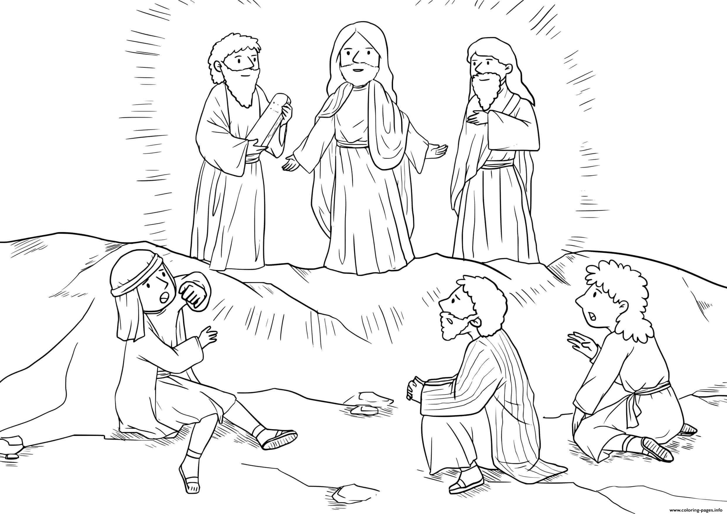 Transfiguration Matthew 17_1 9_01 Coloring page Printable