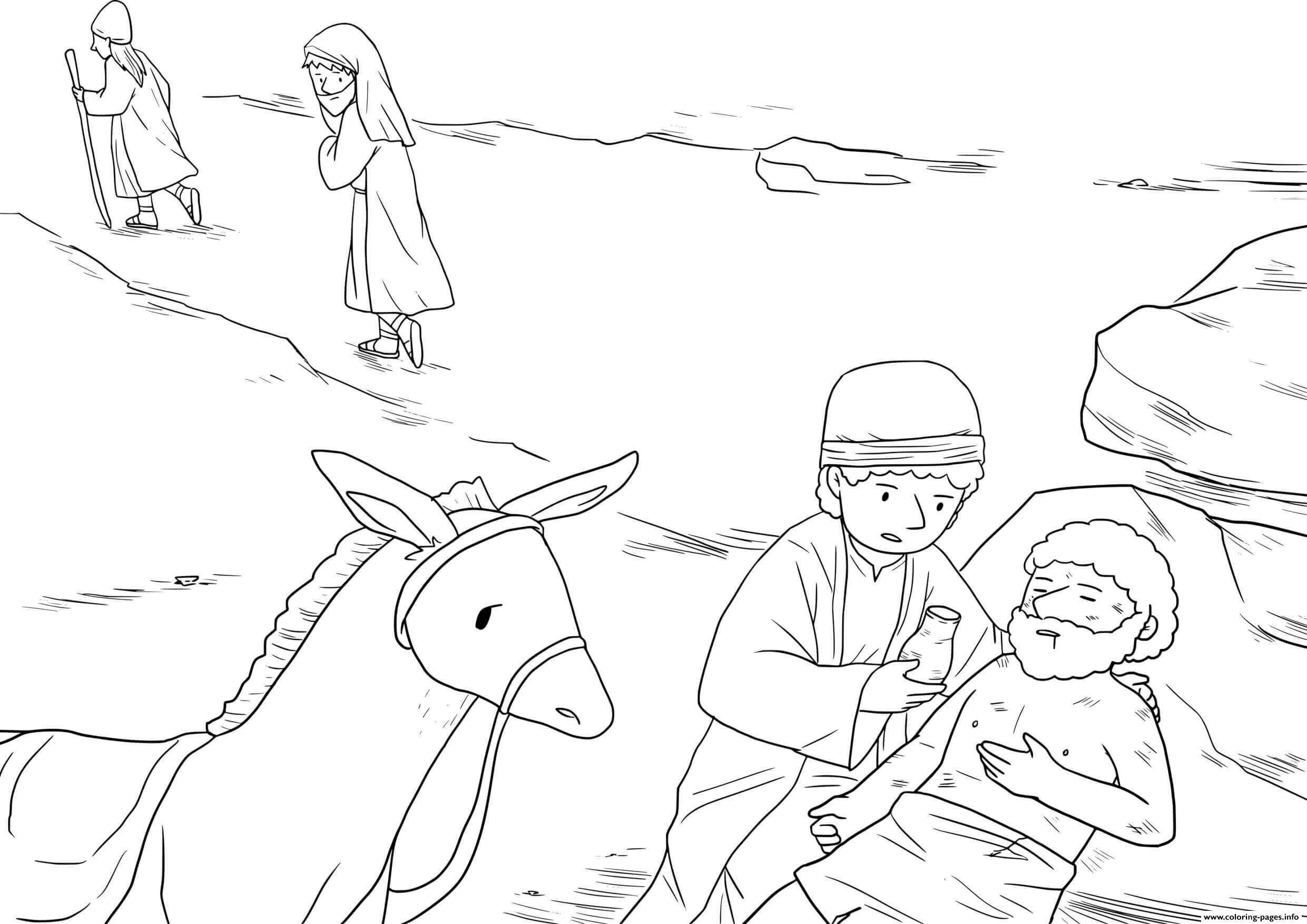 Good Samaritan Luke 10 25 37 03 Coloring Page Printable