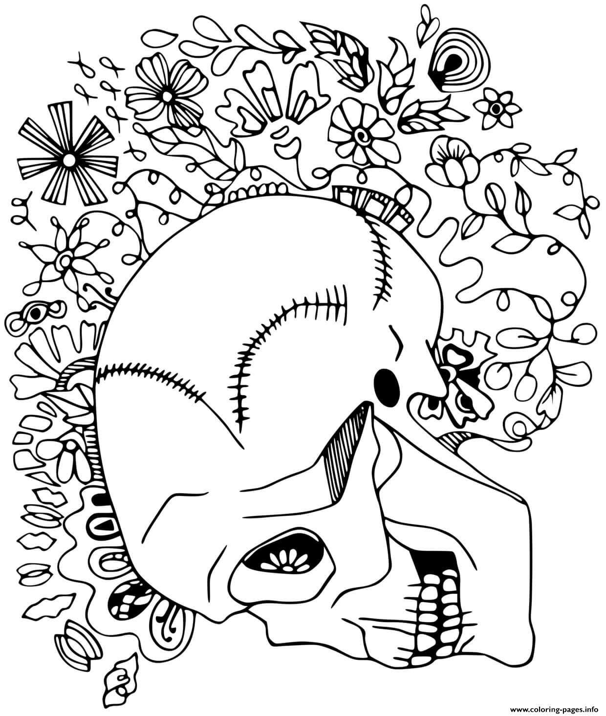 Skull Tattoo A4 coloring