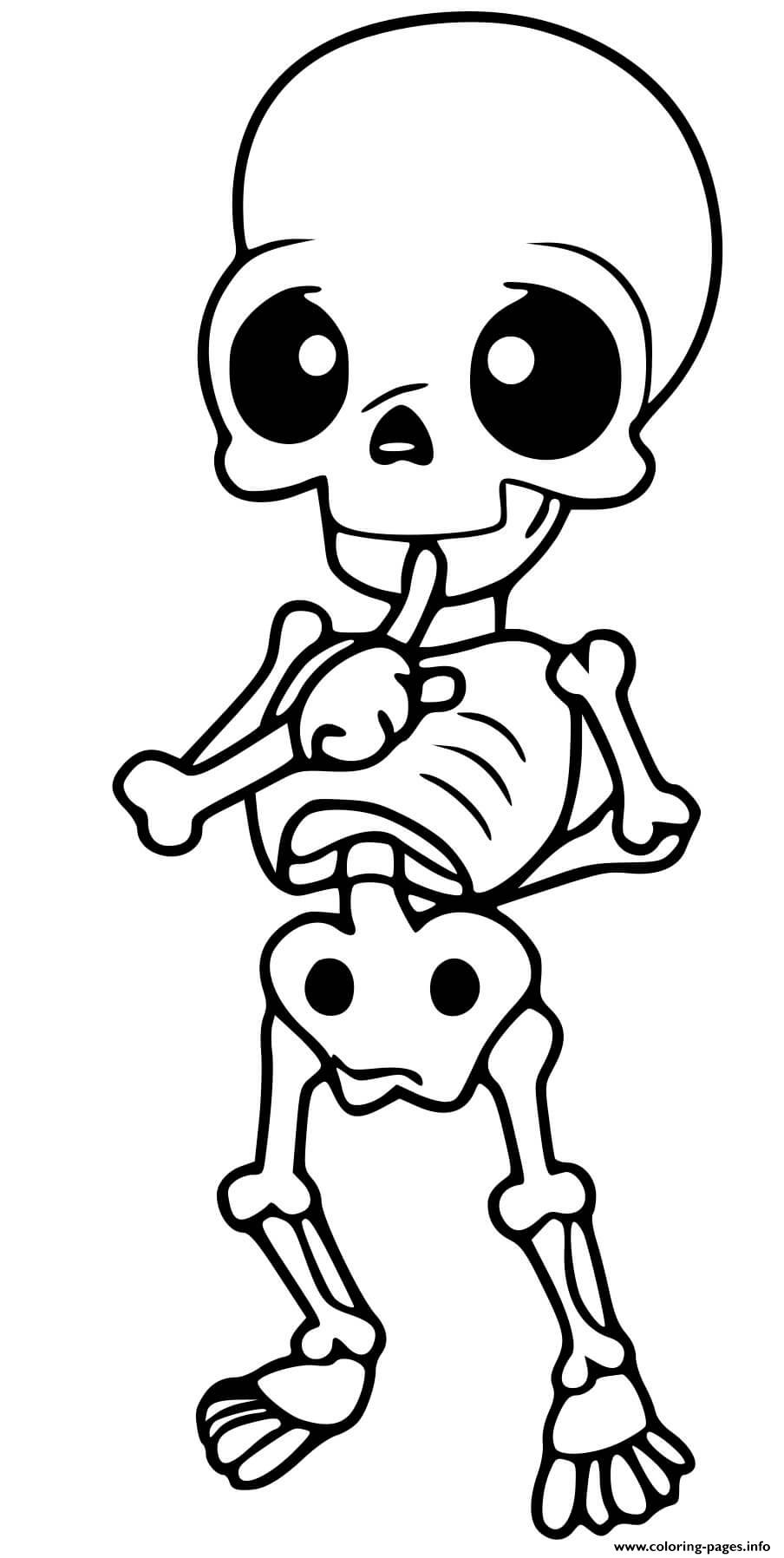 Cute Skeleton Kid coloring