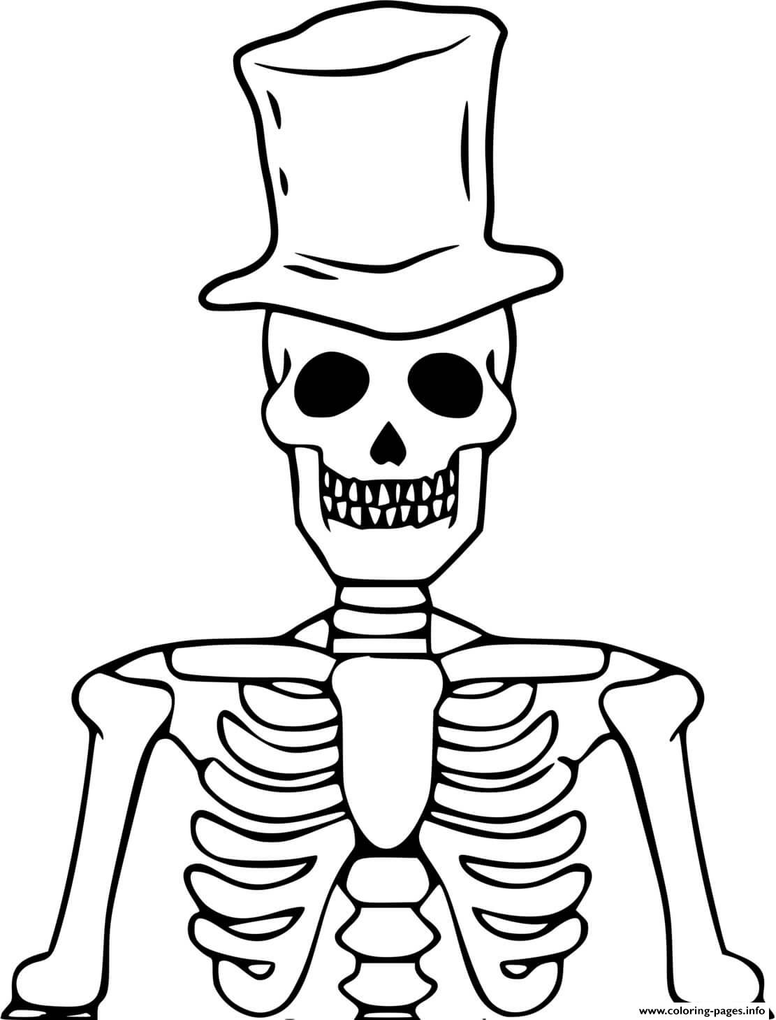 Skeleton Halloween Hat coloring