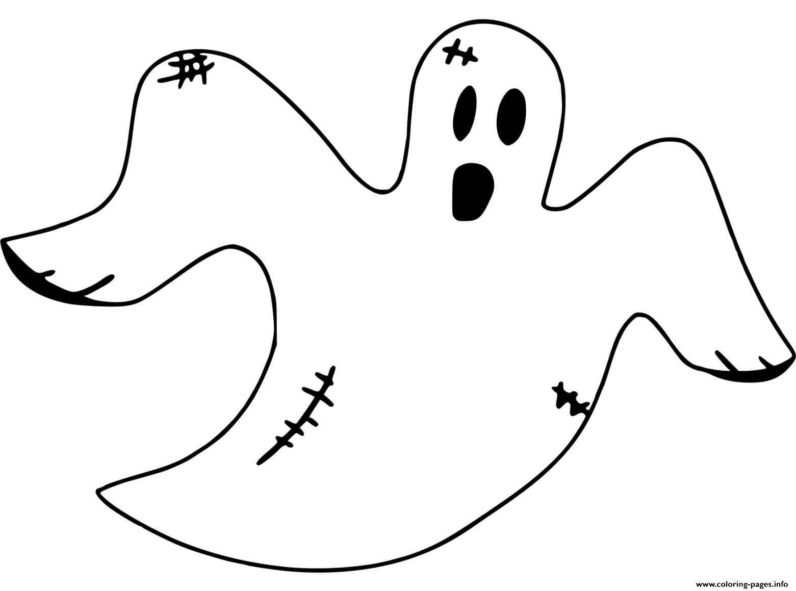 Ghost Halloween Scary Coloring Page Printable