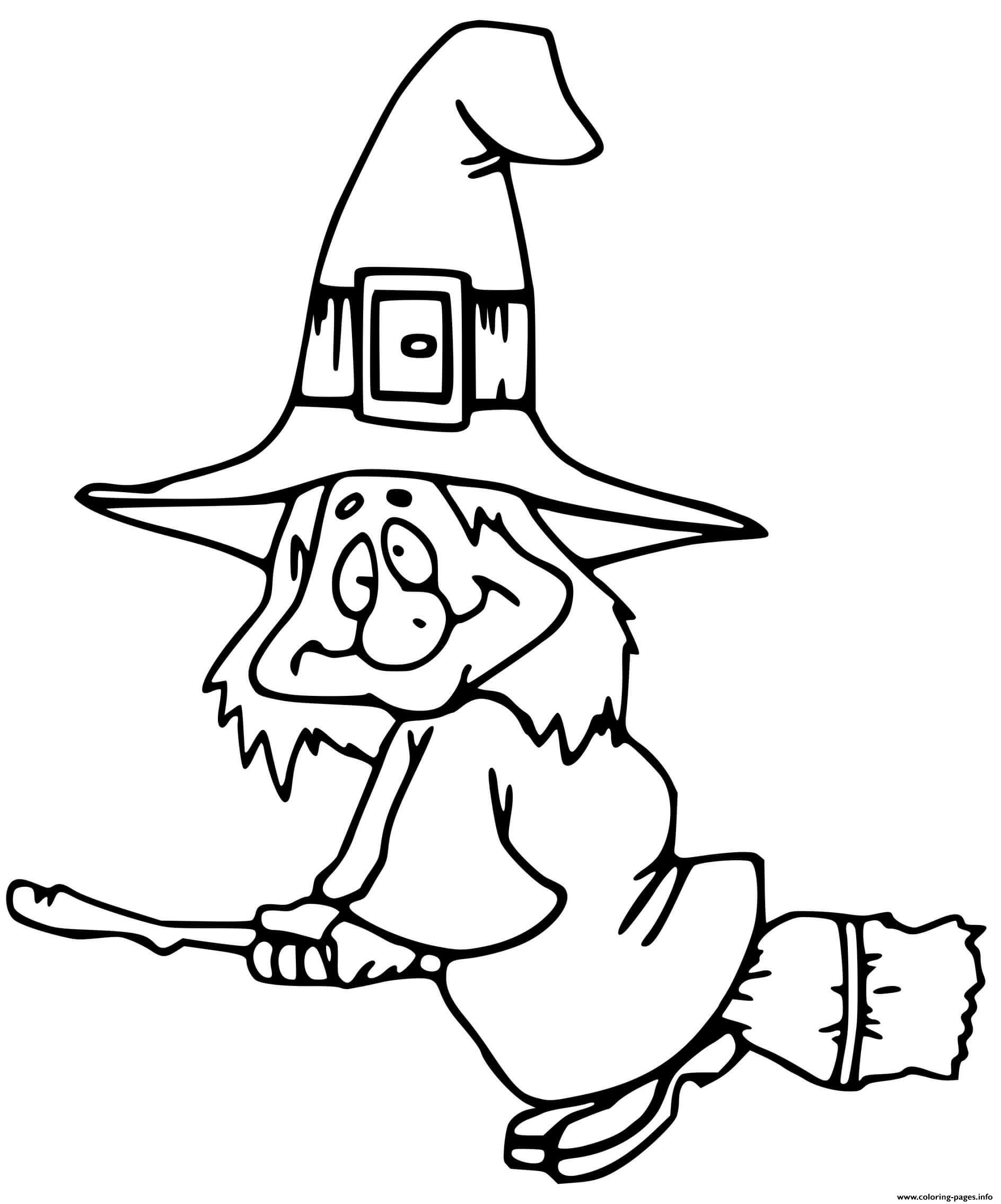 Old Scary Witch Coloring page Printable