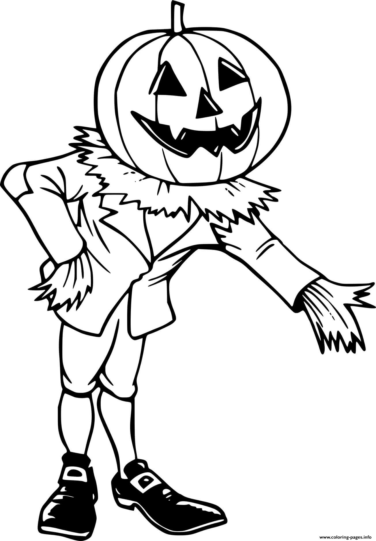 Jack O Lantern Scarecrow Welcome coloring