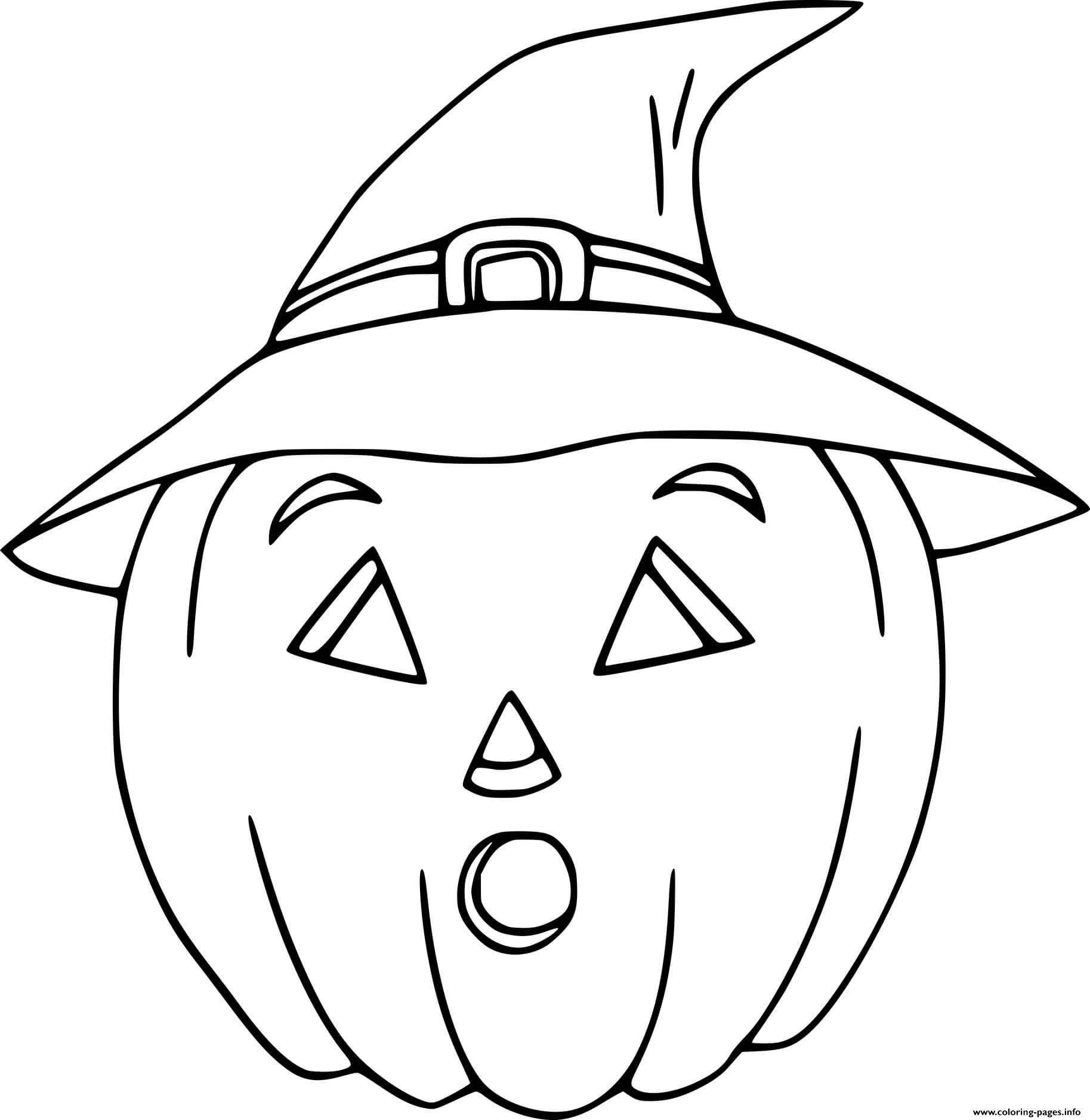 Funny Jack O Lantern Witch coloring