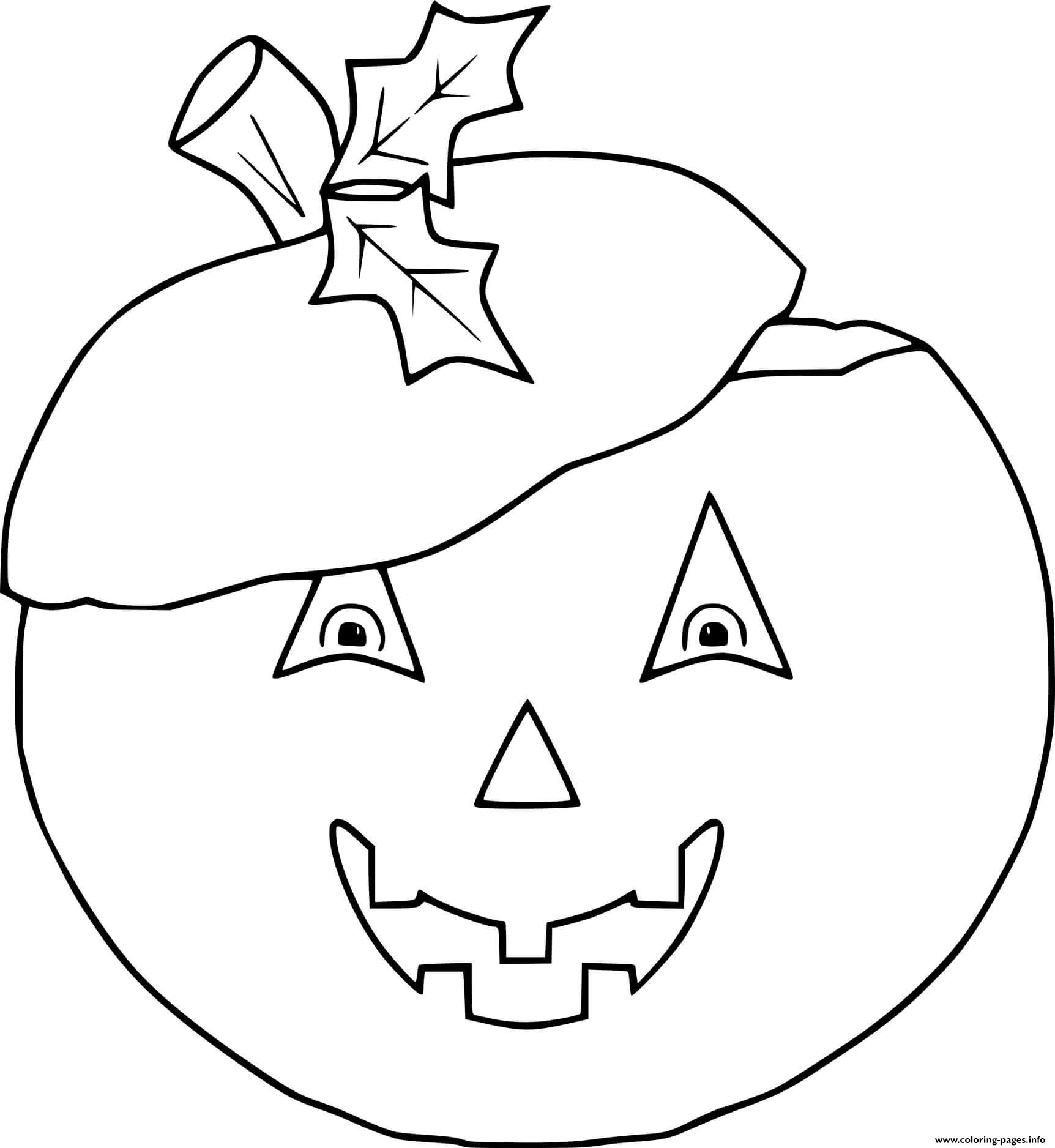 Jack O Lantern With Leaves coloring