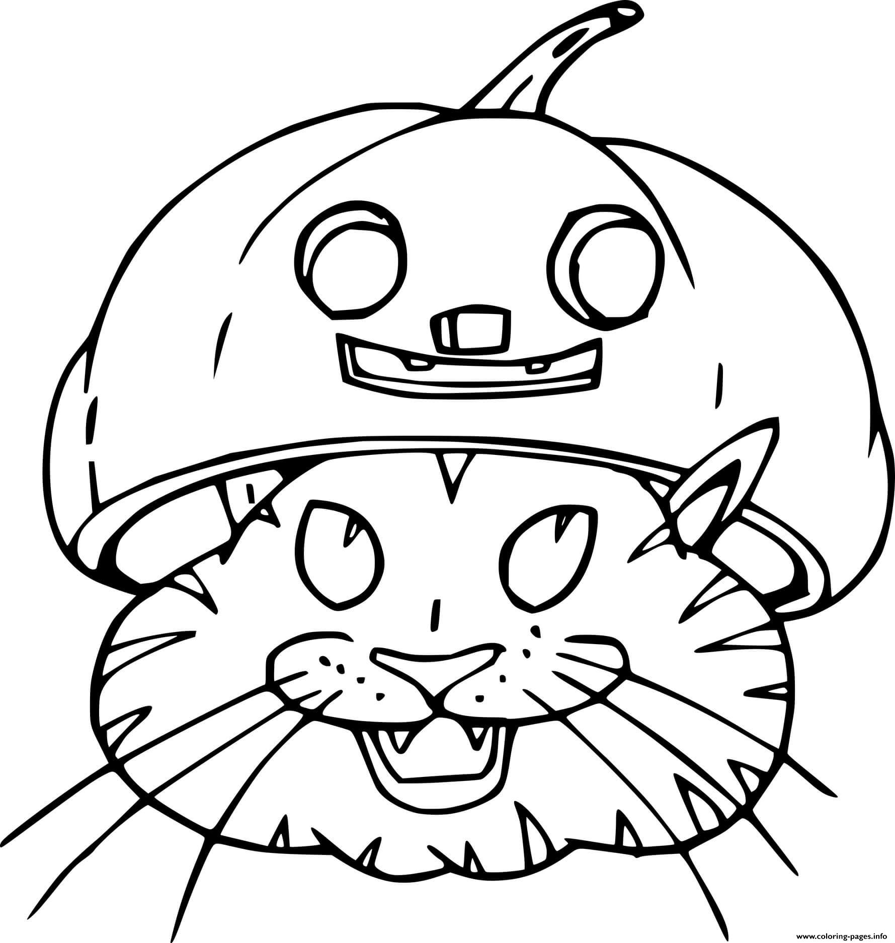 Cat In Jack O Lantern coloring