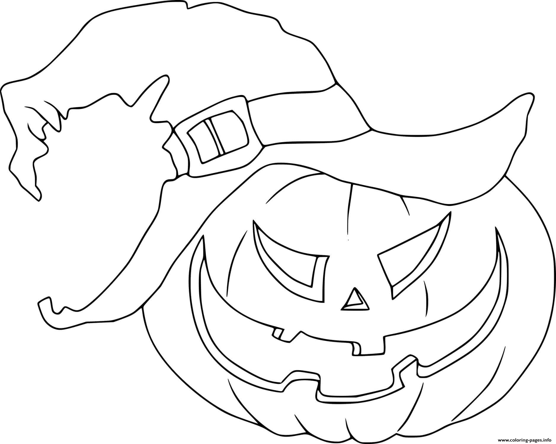Scary Jack O Lantern Witch coloring