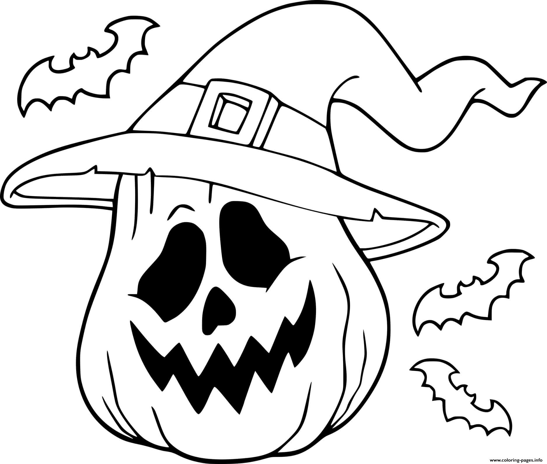 Jack O Lantern Ghost Witch coloring