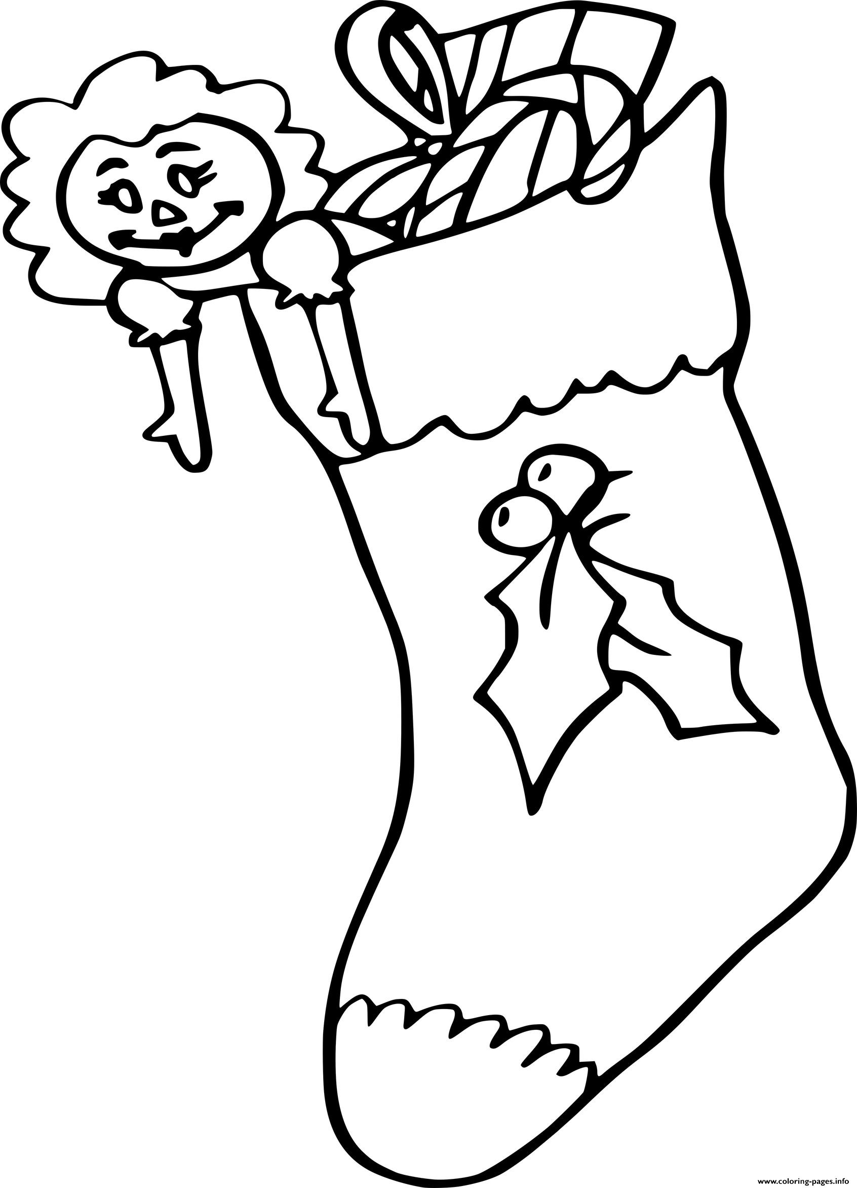 Toy Lion In Stocking Coloring page Printable