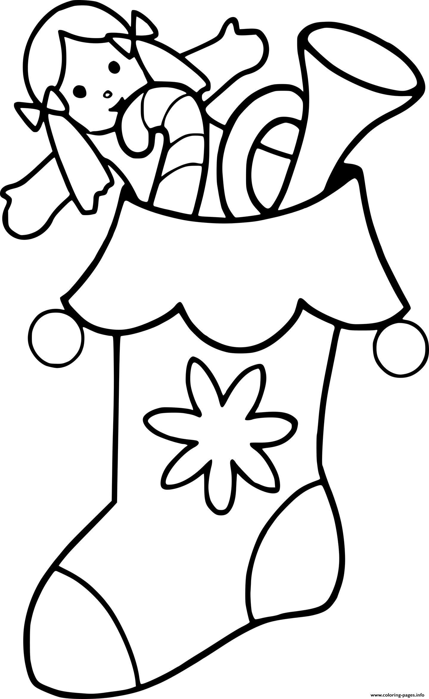 Girl Doll In Stocking Coloring page Printable