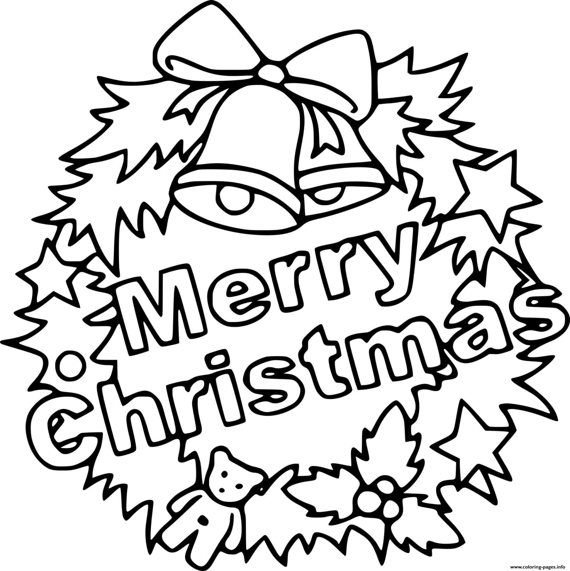 Merry Christmas Wreath coloring