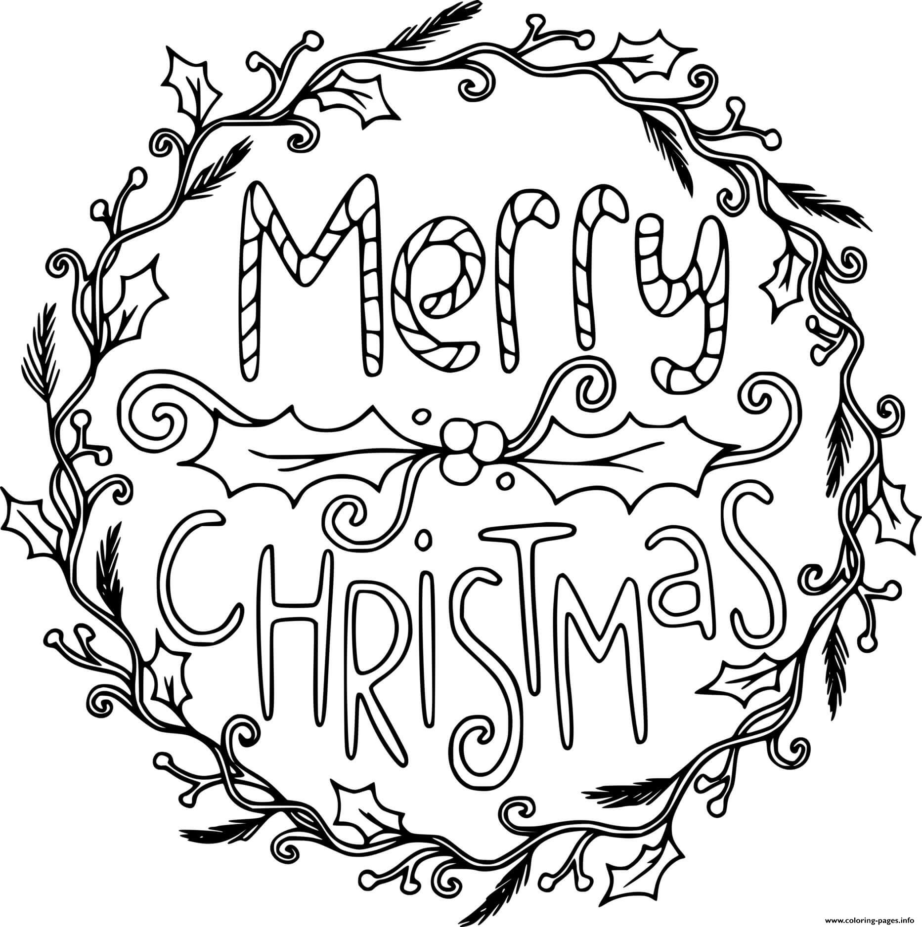 christmas wreath coloring pages