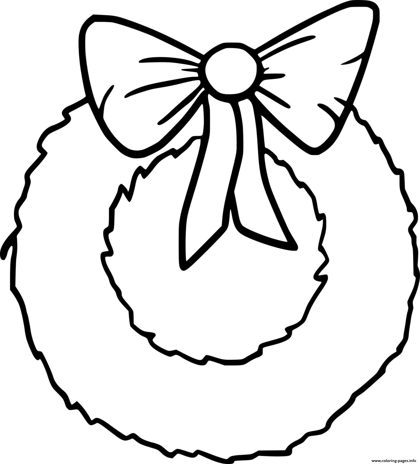 Easy Christmas Wreath coloring