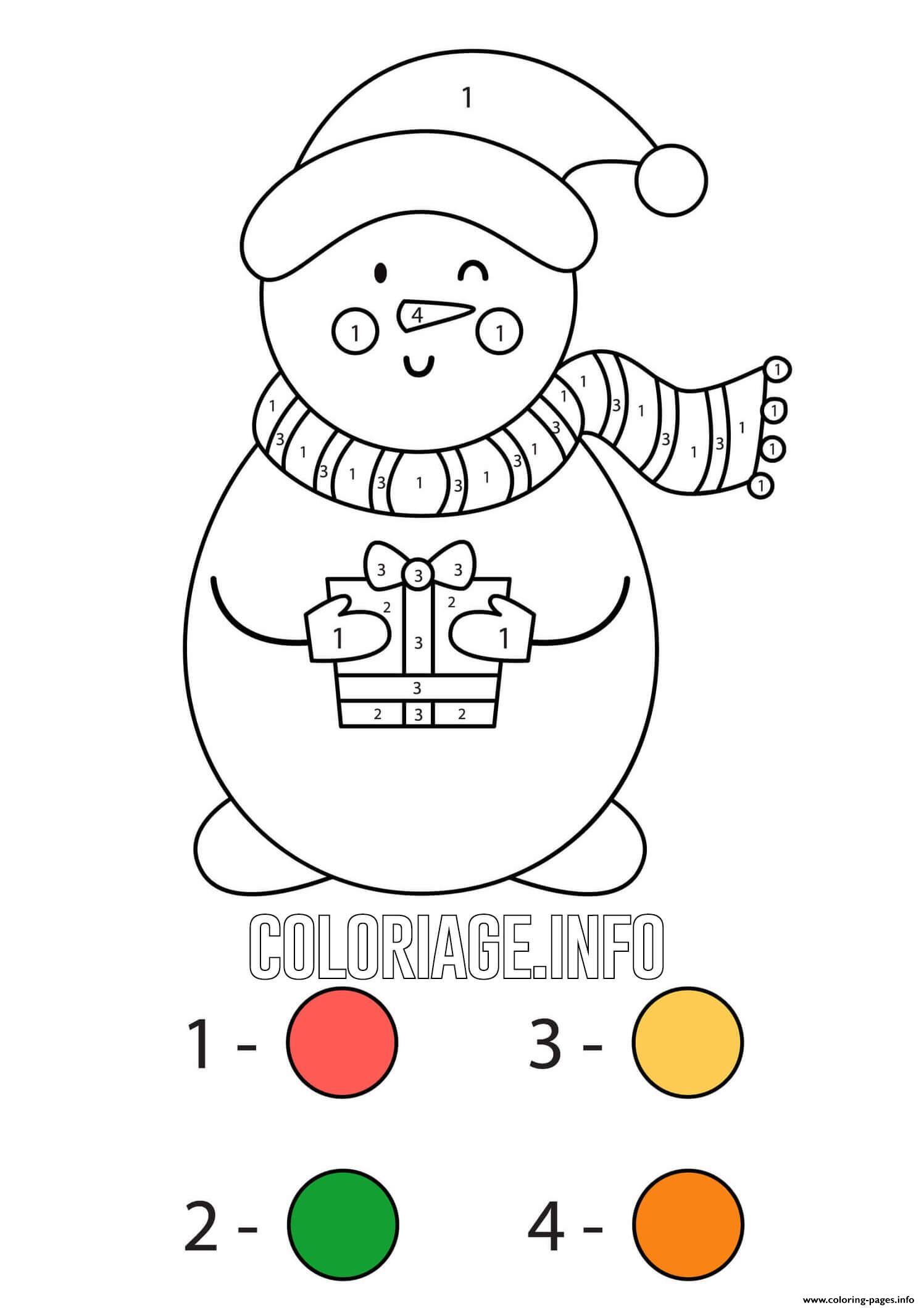 snowman-with-a-gift-color-by-number-coloring-page-printable