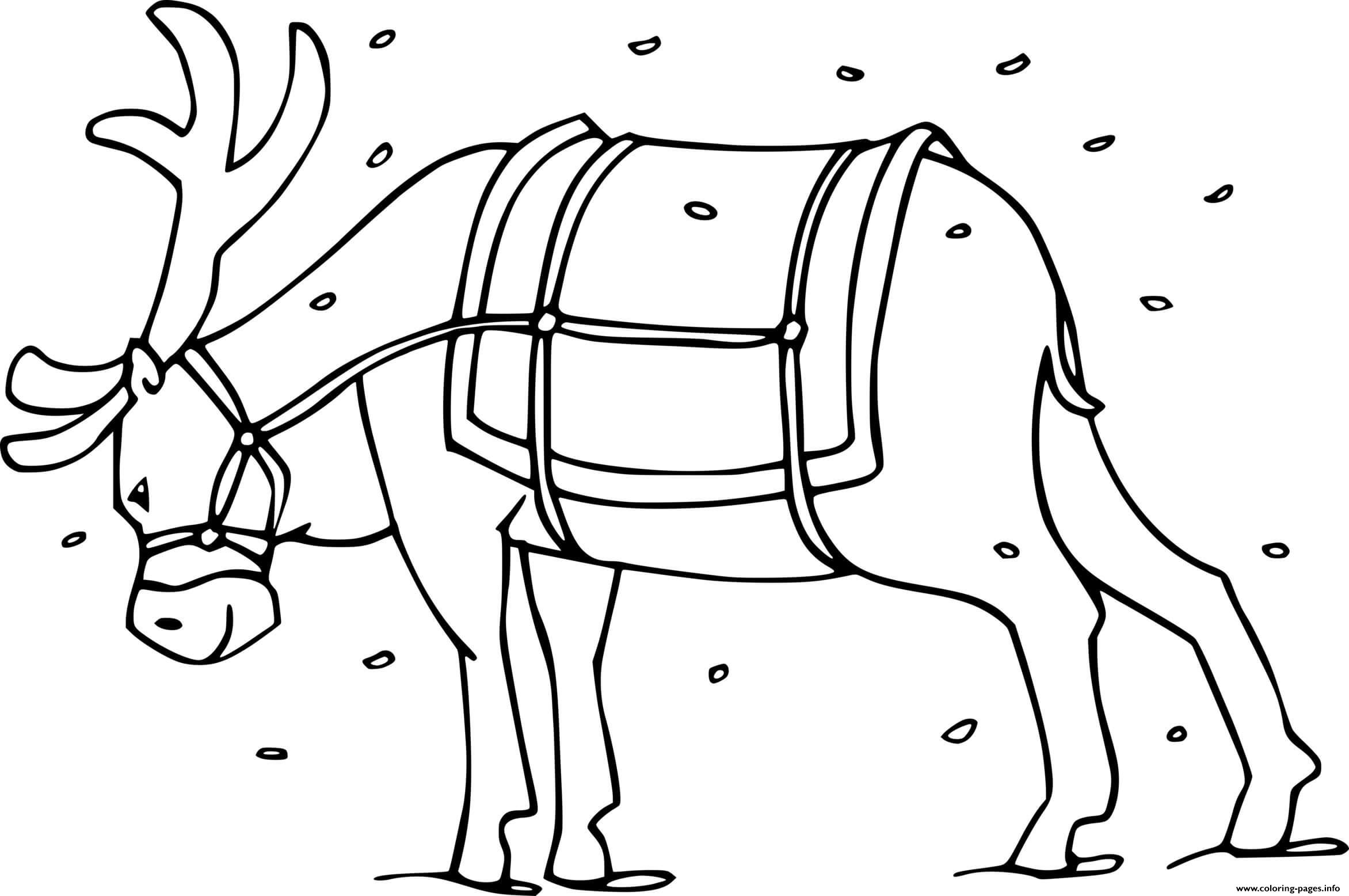 Reindeer In The Snow coloring