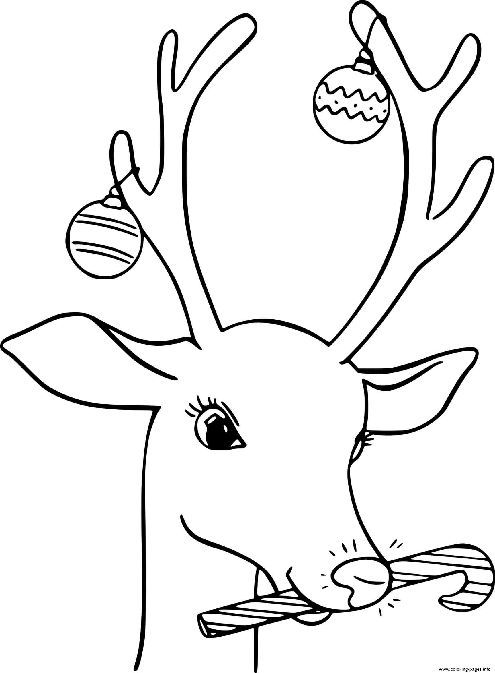 Reindeer Ornaments On Antlers coloring