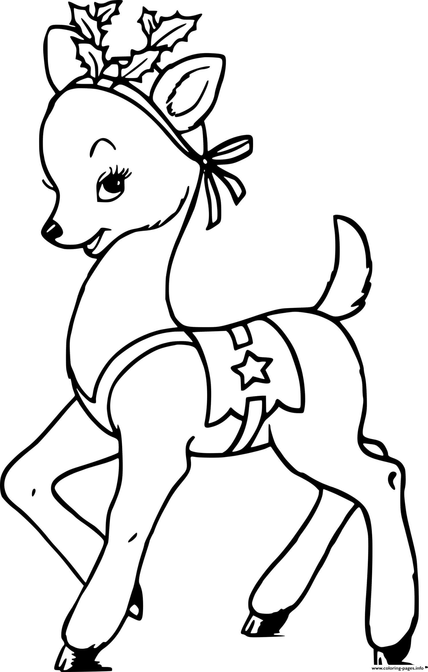 Beautiful Little Reindeer coloring pages