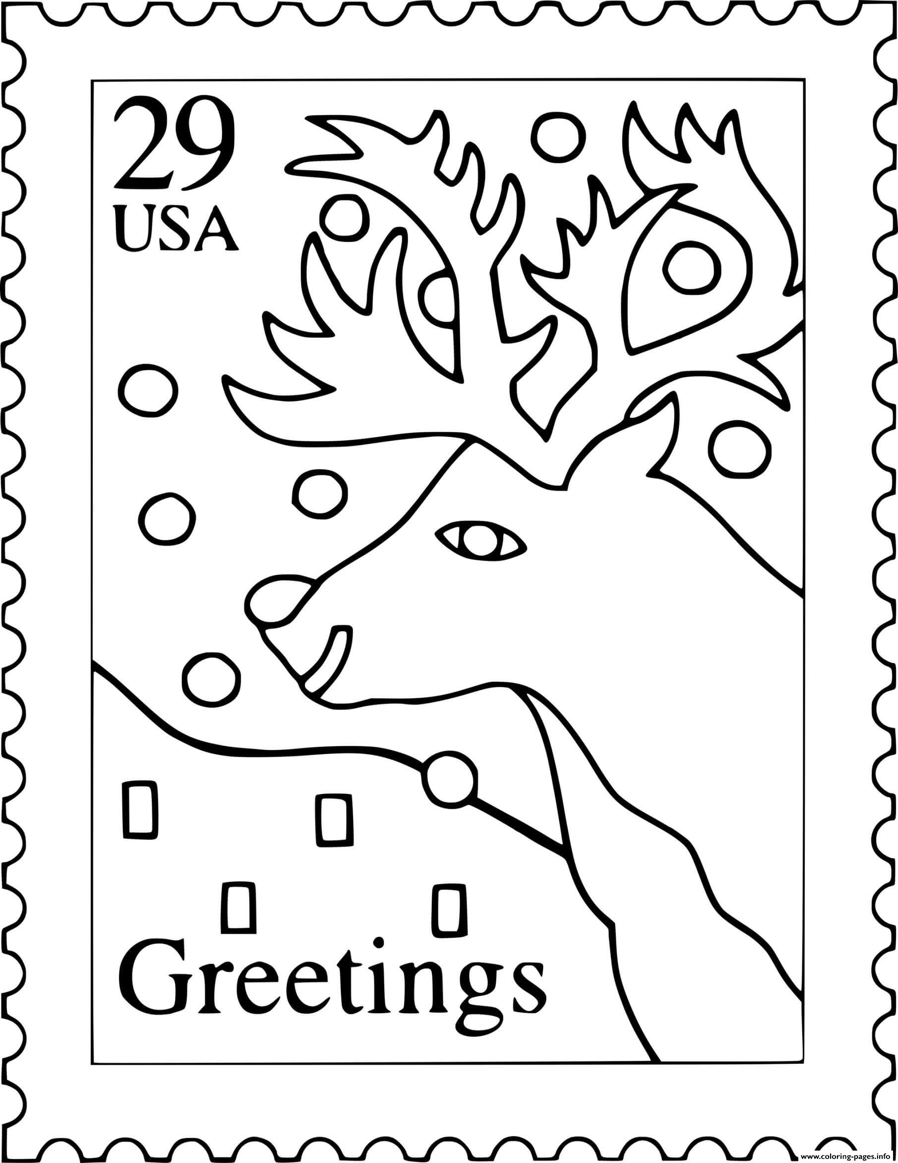 Reindeer Stamp coloring