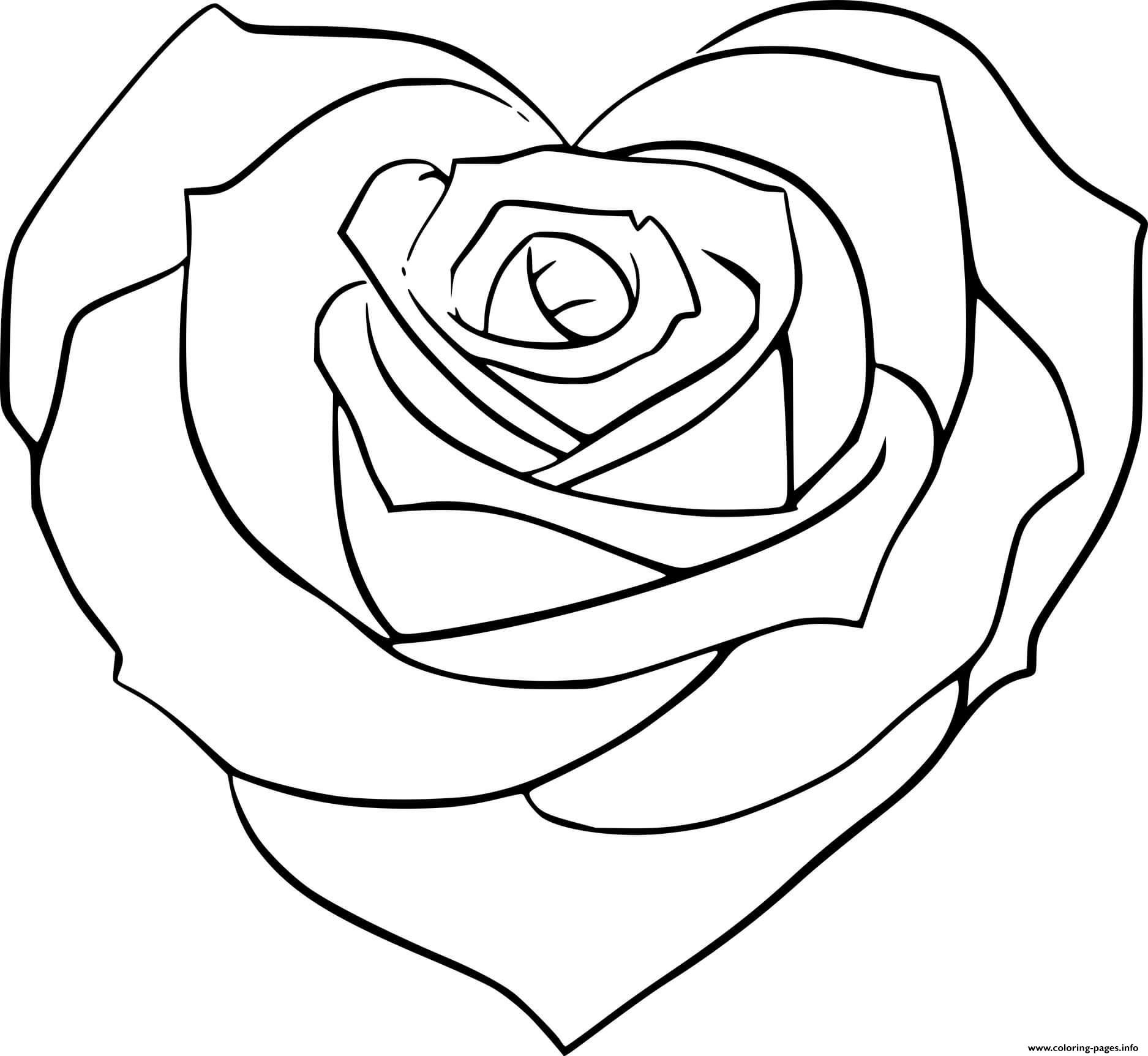 Heart Shaped Rose coloring