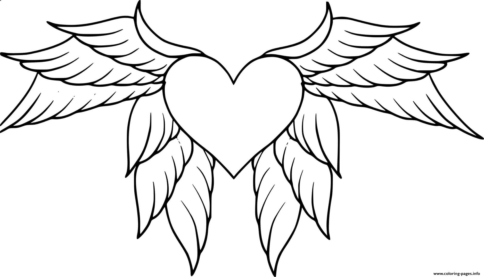 Heart With Many Wings coloring
