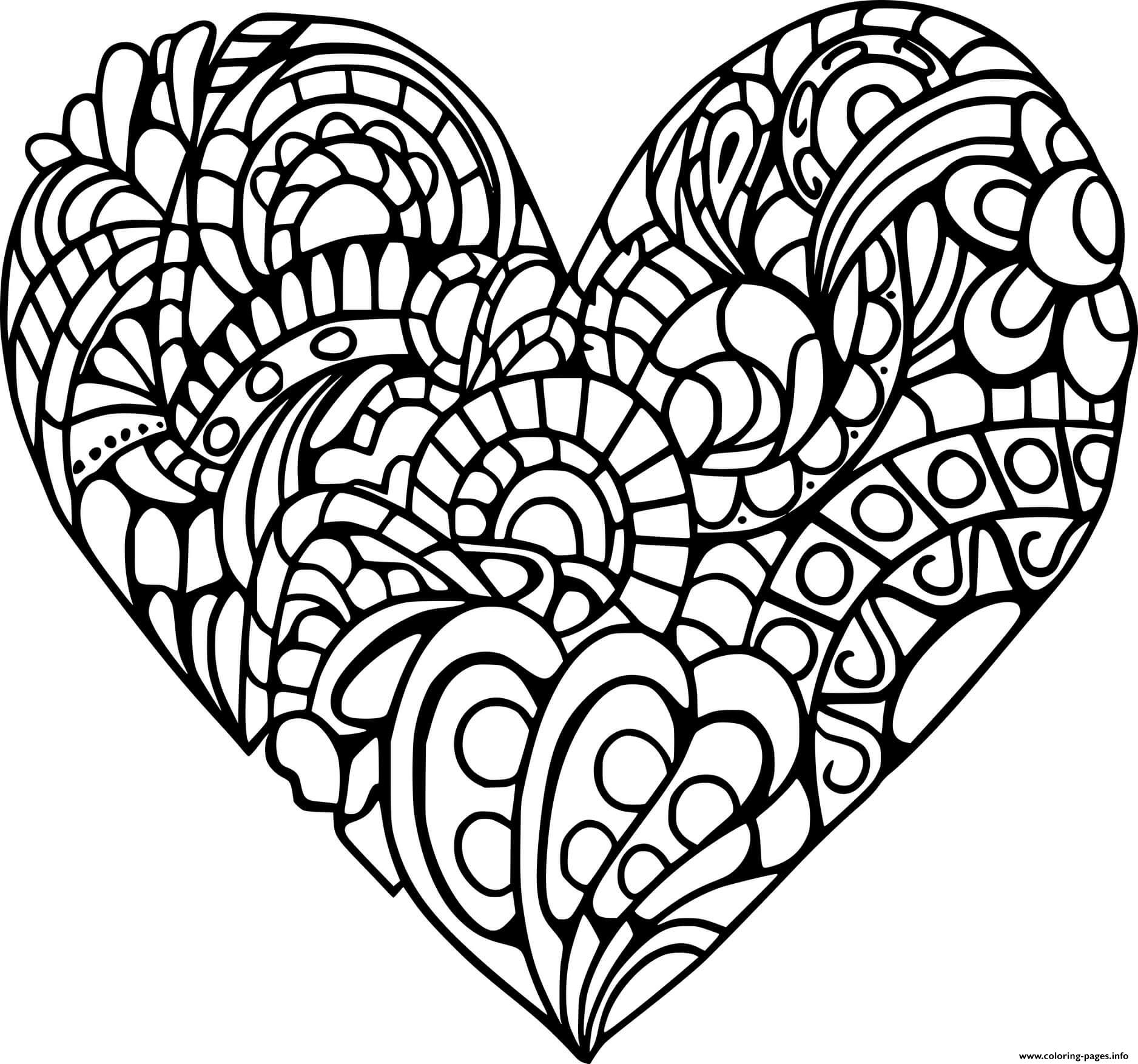 Heart With Complex Patterns coloring
