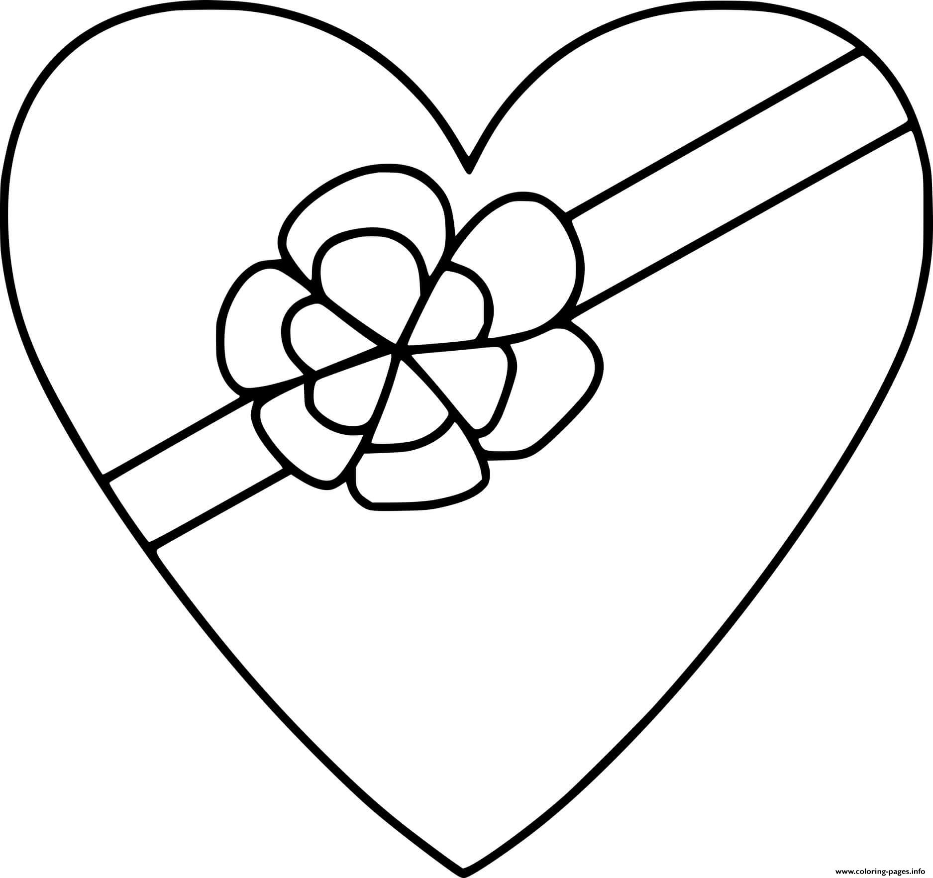 Heart With A Flower coloring