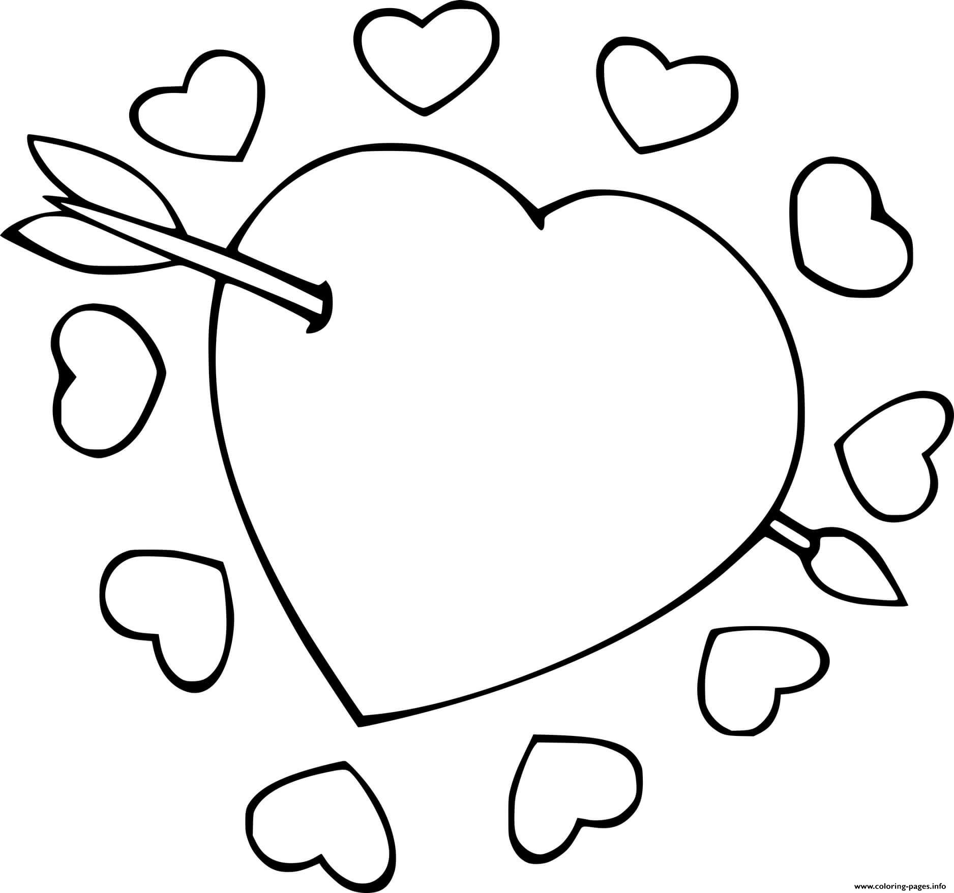 One Big Heart And Ten Small Hearts coloring