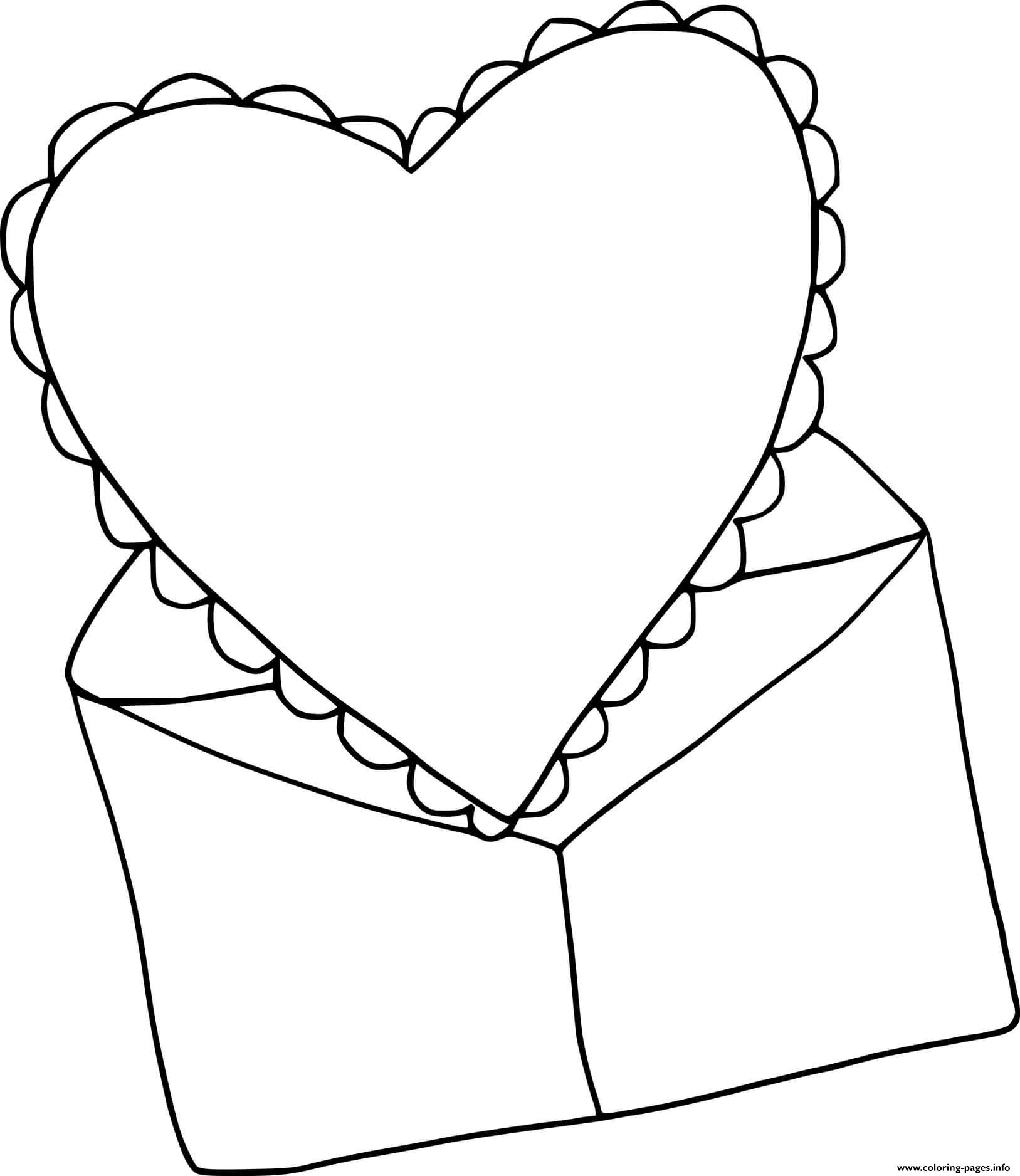 Heart And Envelope coloring
