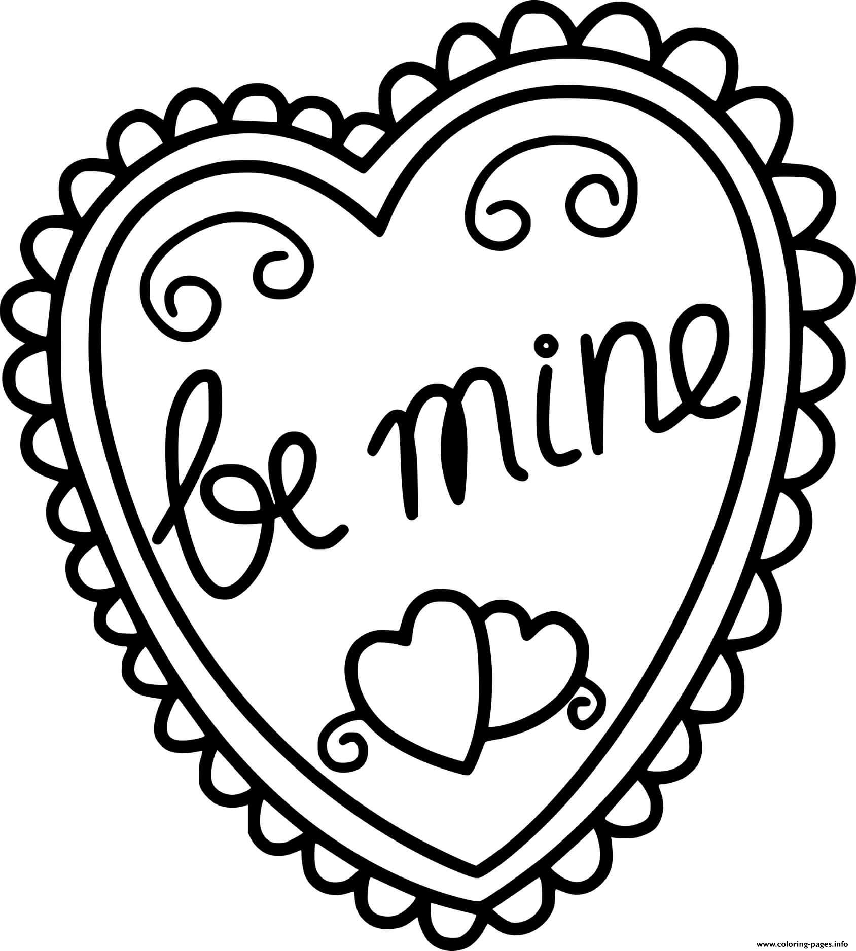 Be Mine Heart coloring