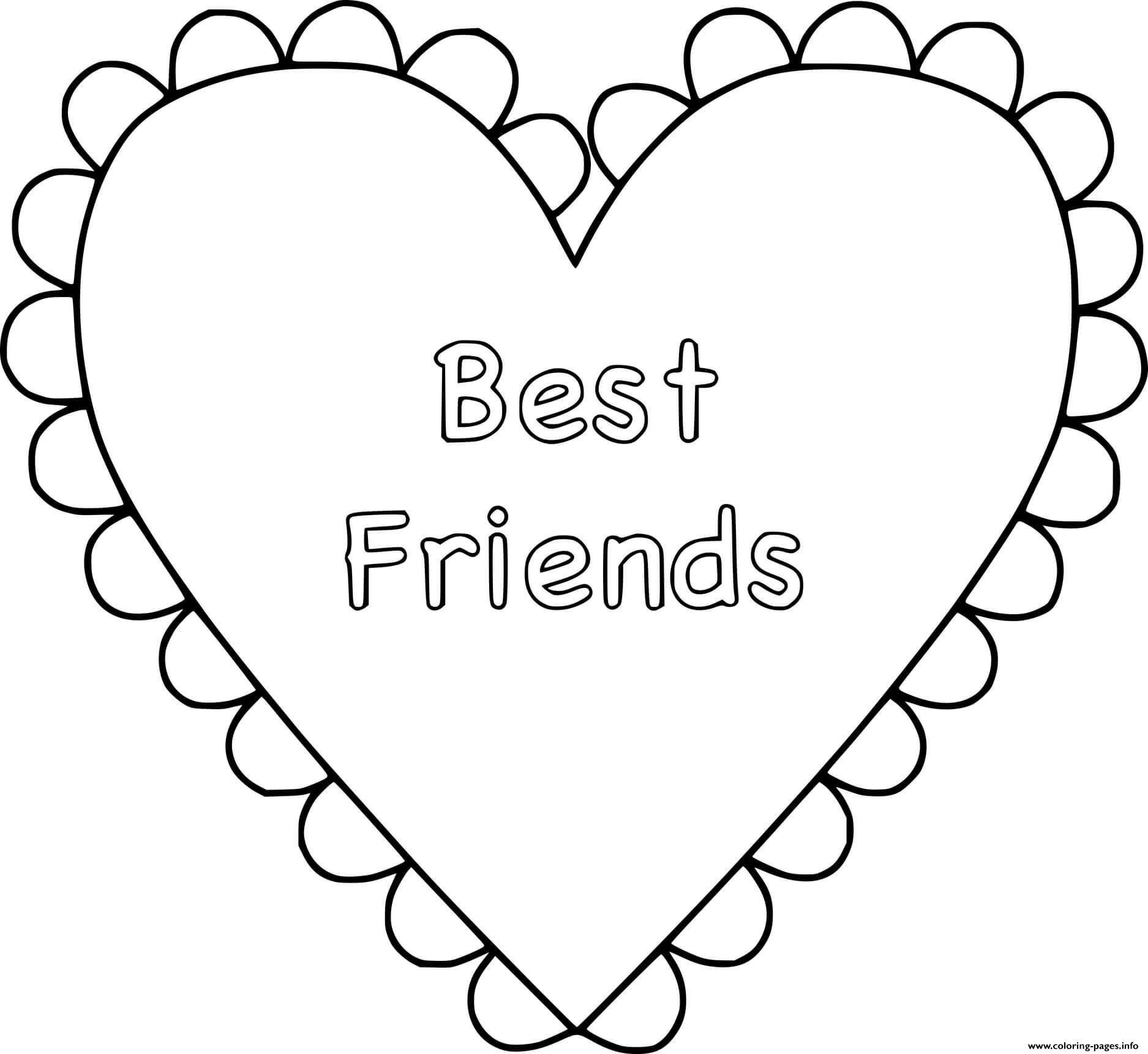 Best Friends Heart coloring
