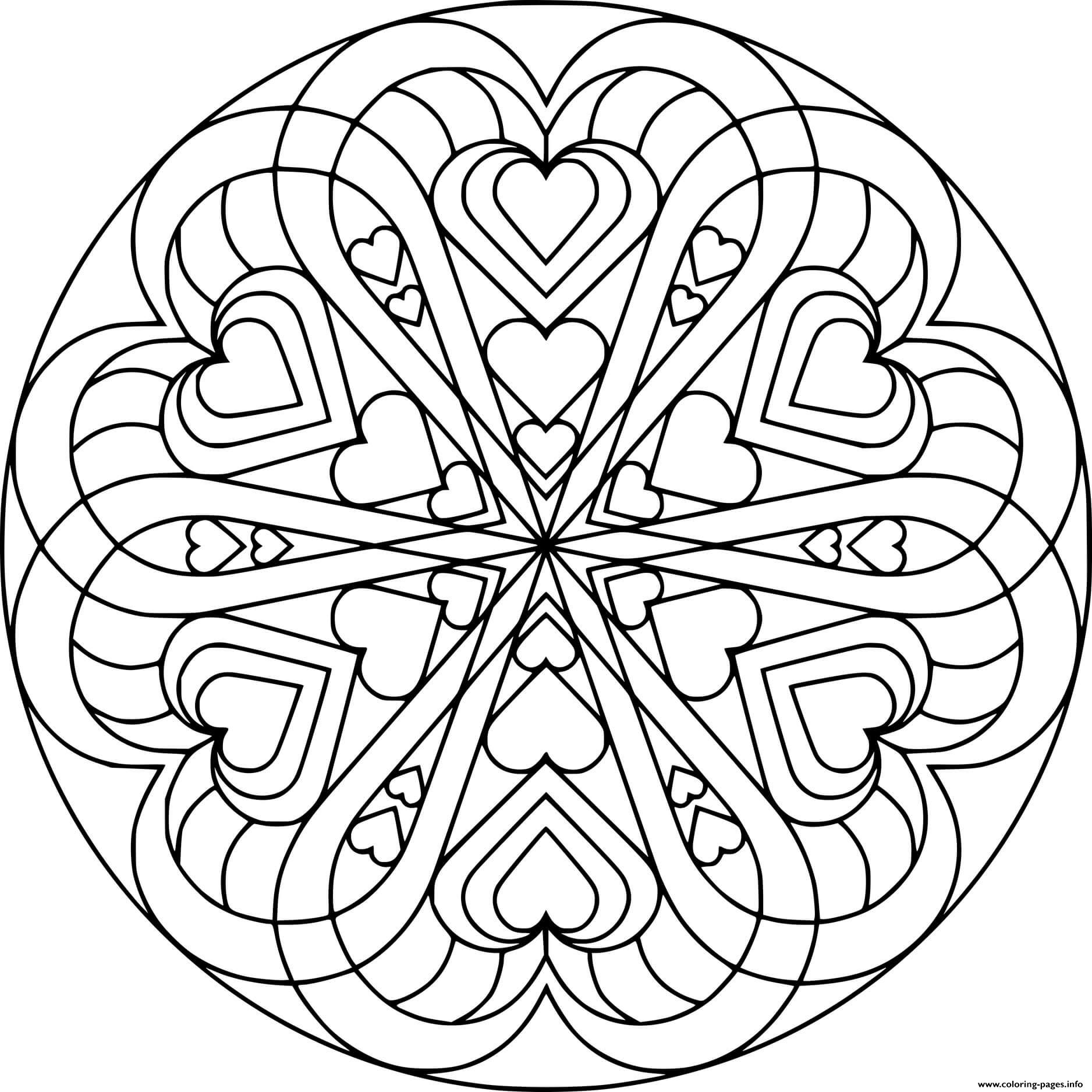 Hearts Shaped A Circle coloring
