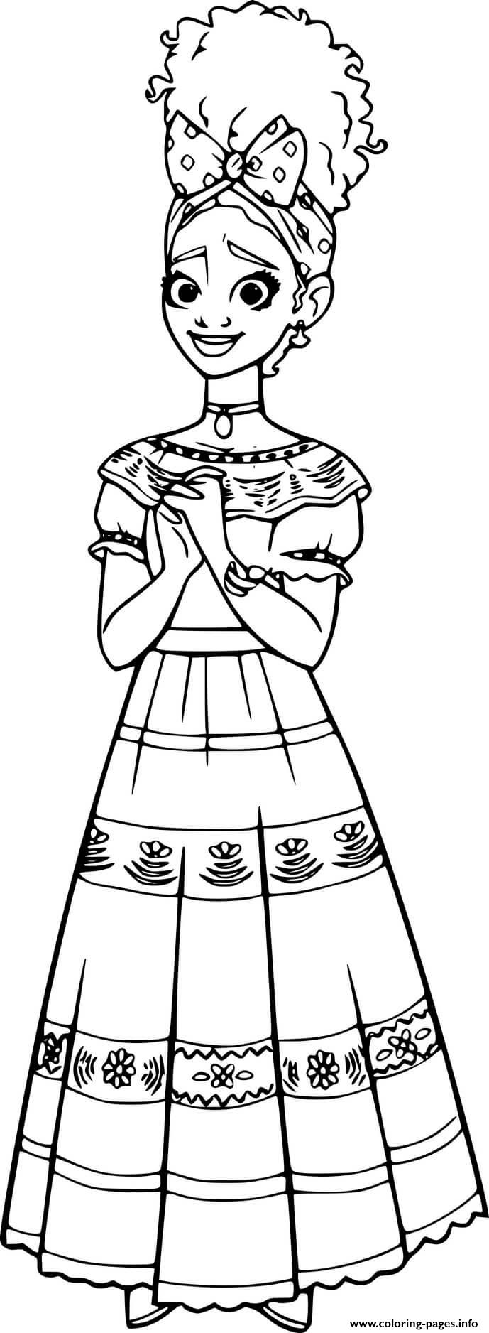 Encanto Dolores Madrigal Coloring Page Printable