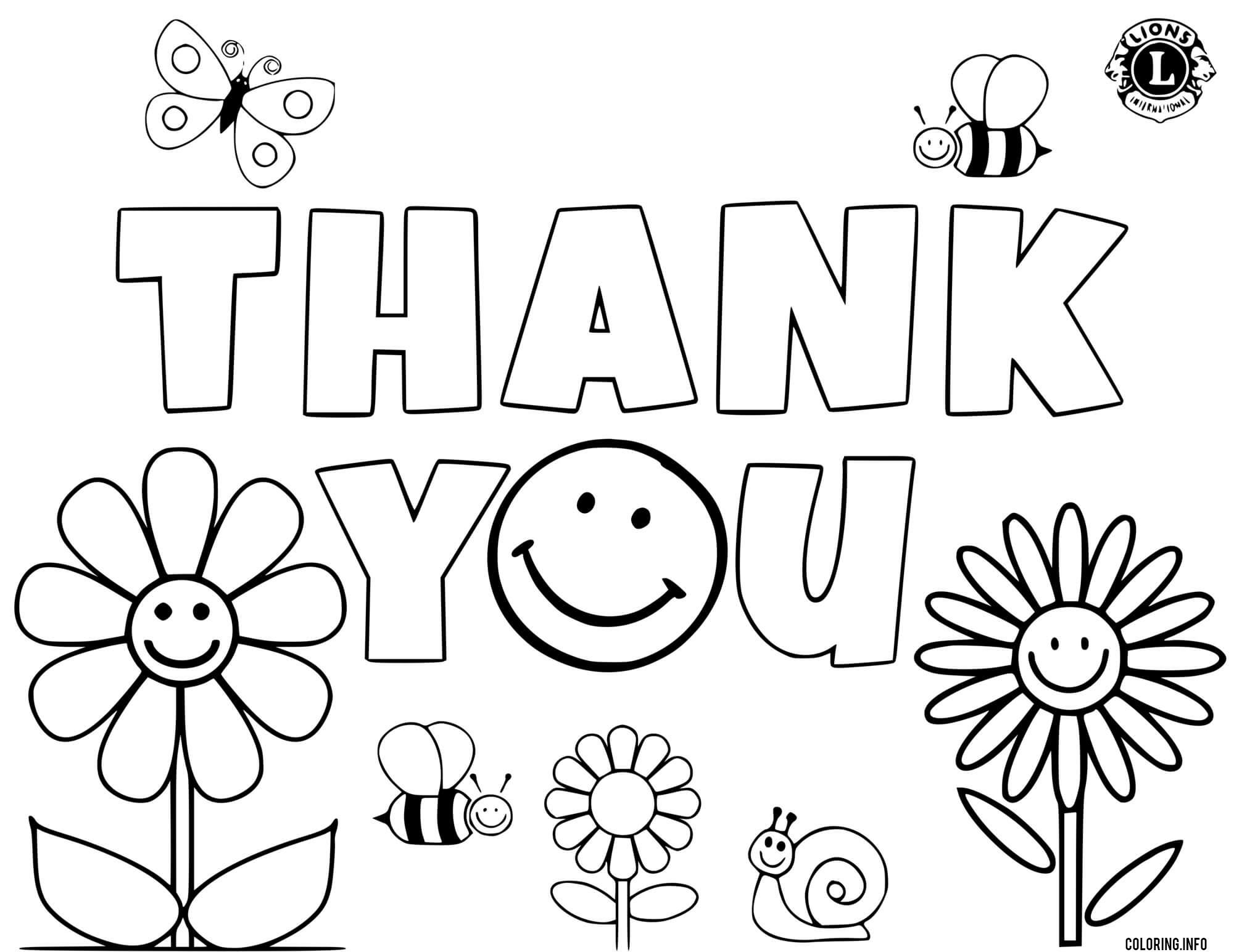 Thank You Flowers coloring