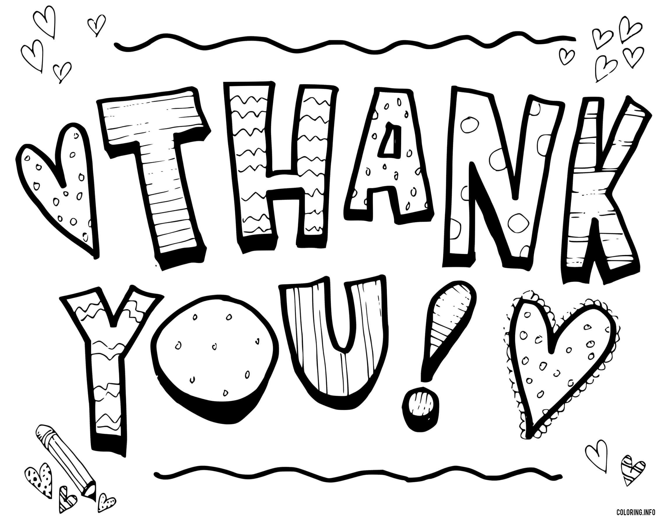 Thank You Sign Heart coloring