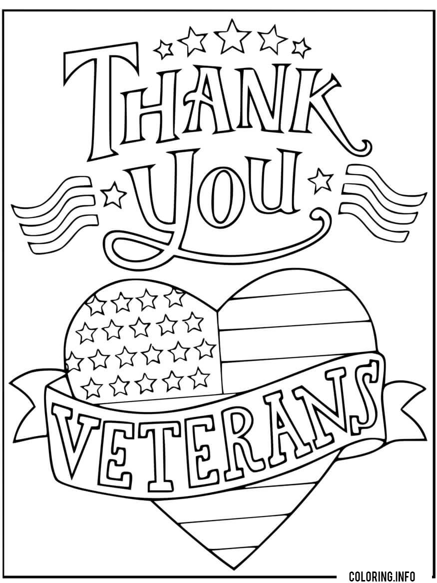 Thank You Veterans coloring