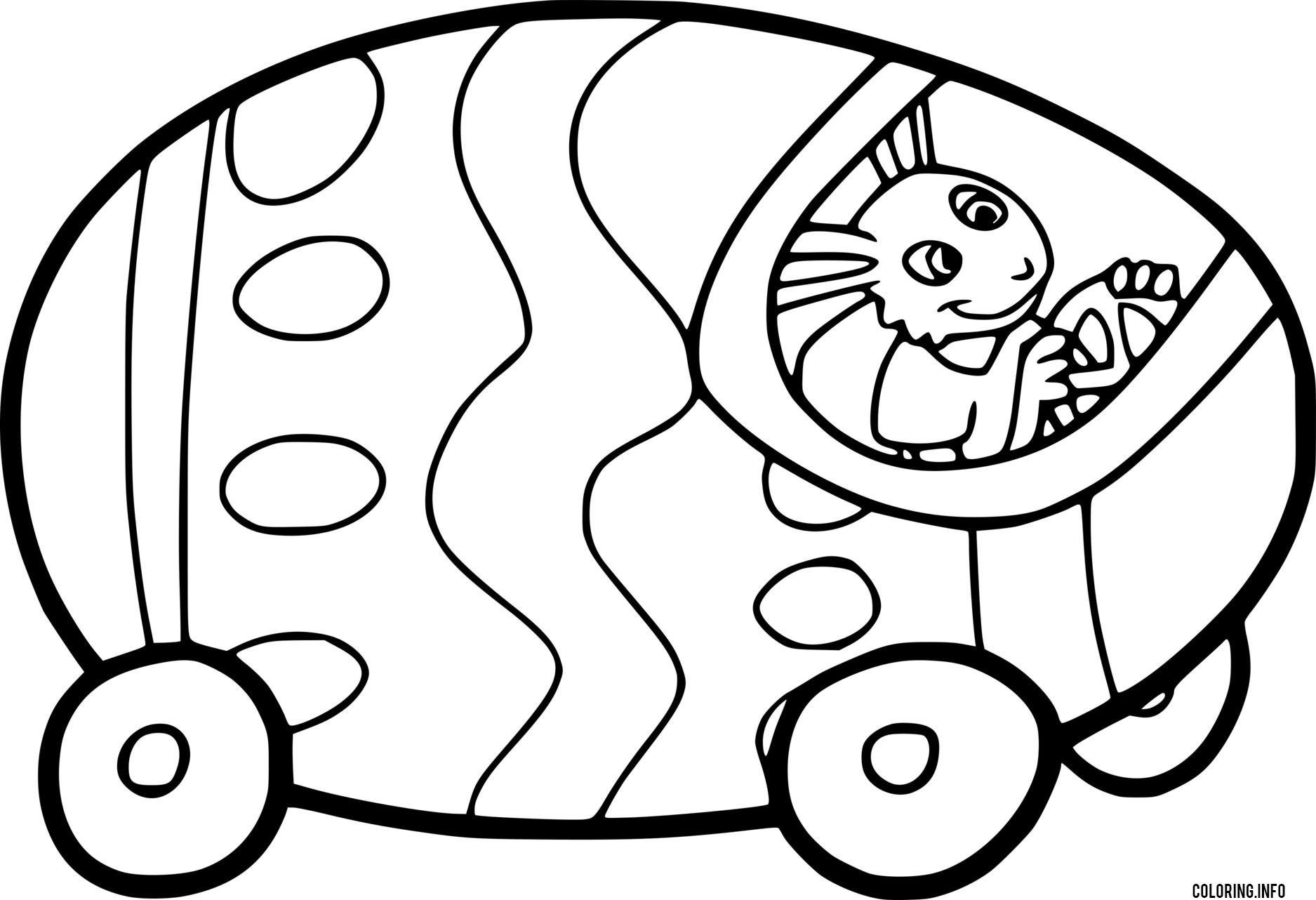 Bunny Drives An Easter Egg Car coloring