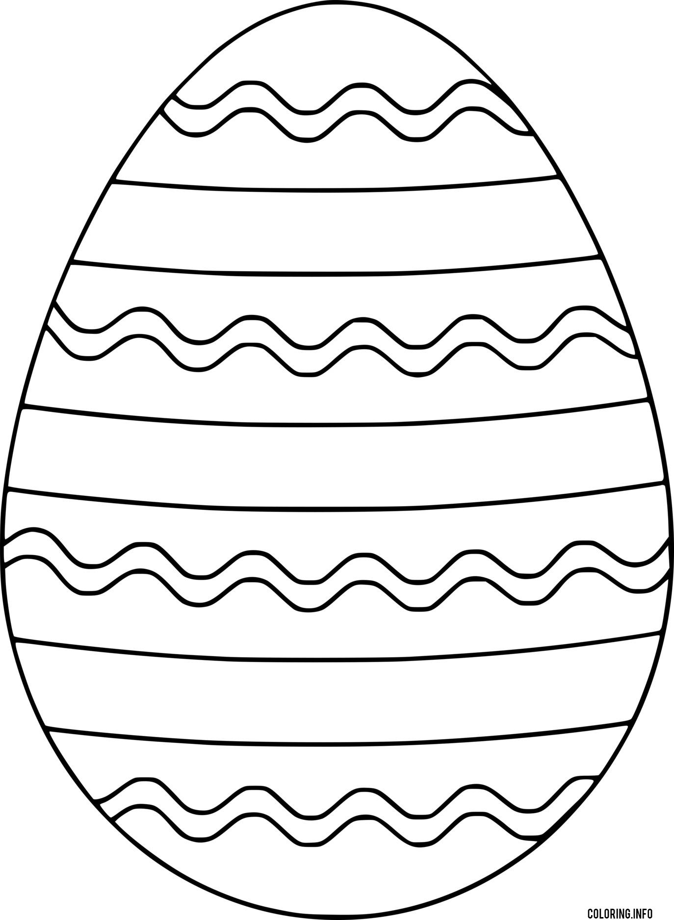 Easter Egg With Line And Wave Lines coloring