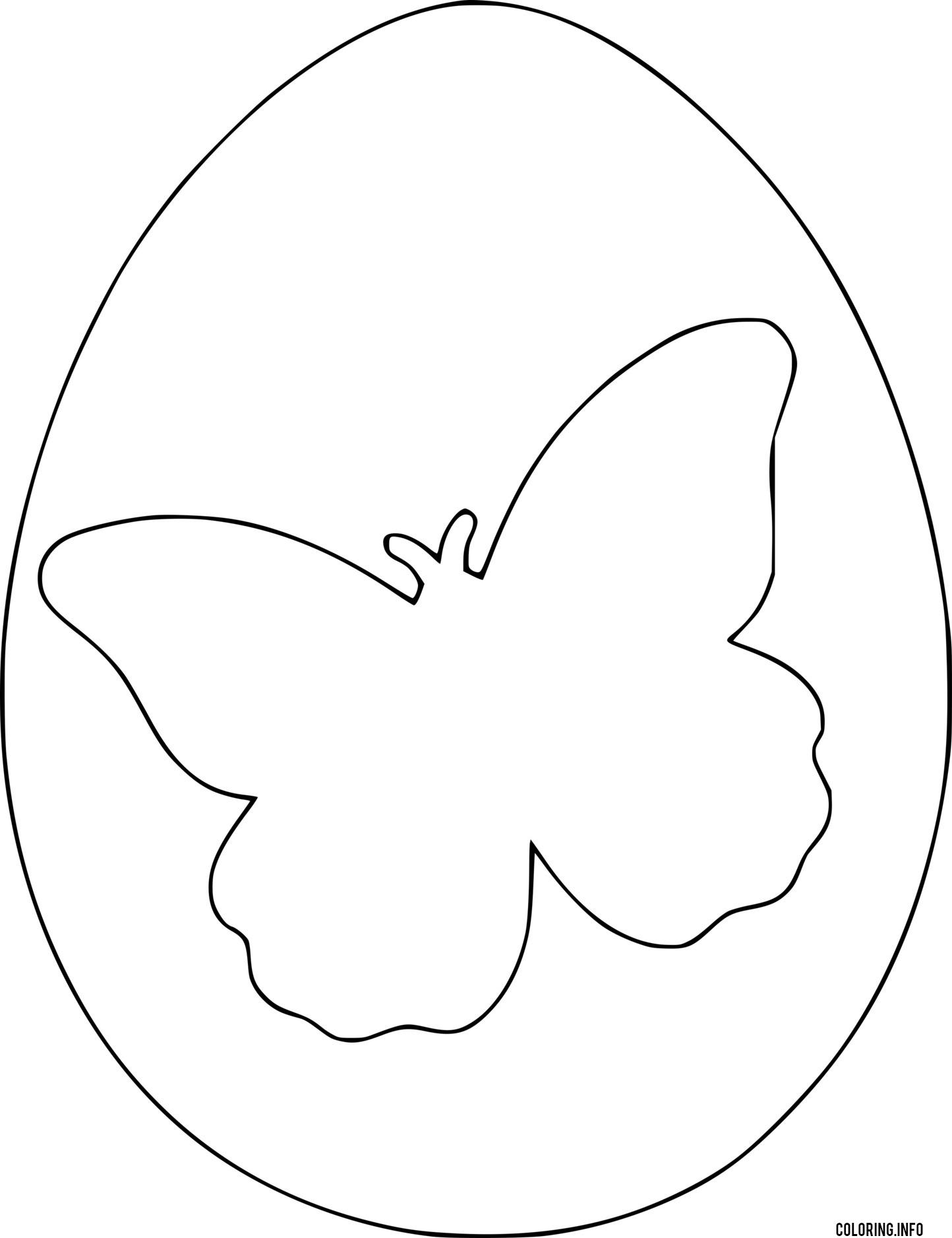 Blank Easter Egg With A Butterfly coloring