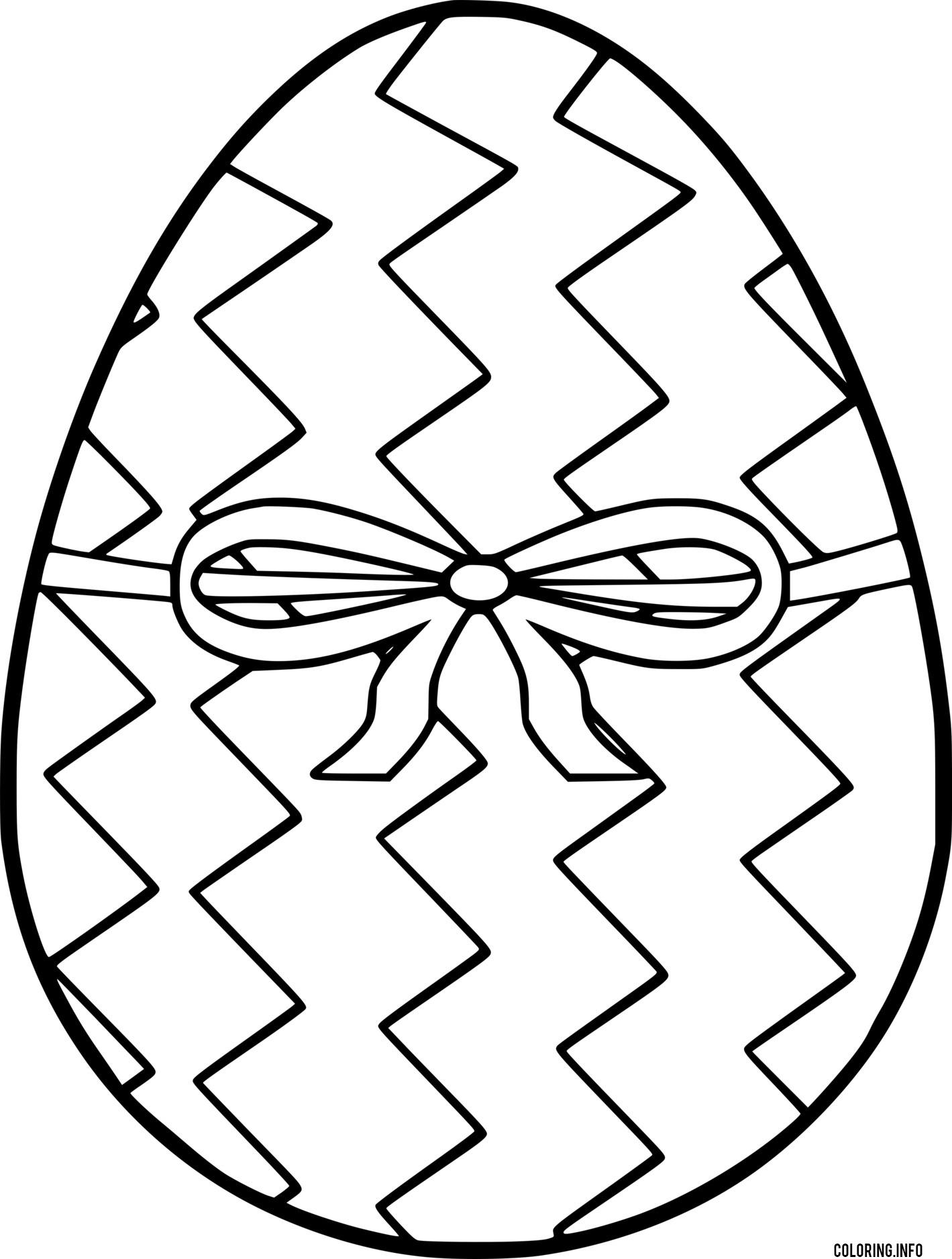 Easter Egg With Fold Line And Bowknot coloring
