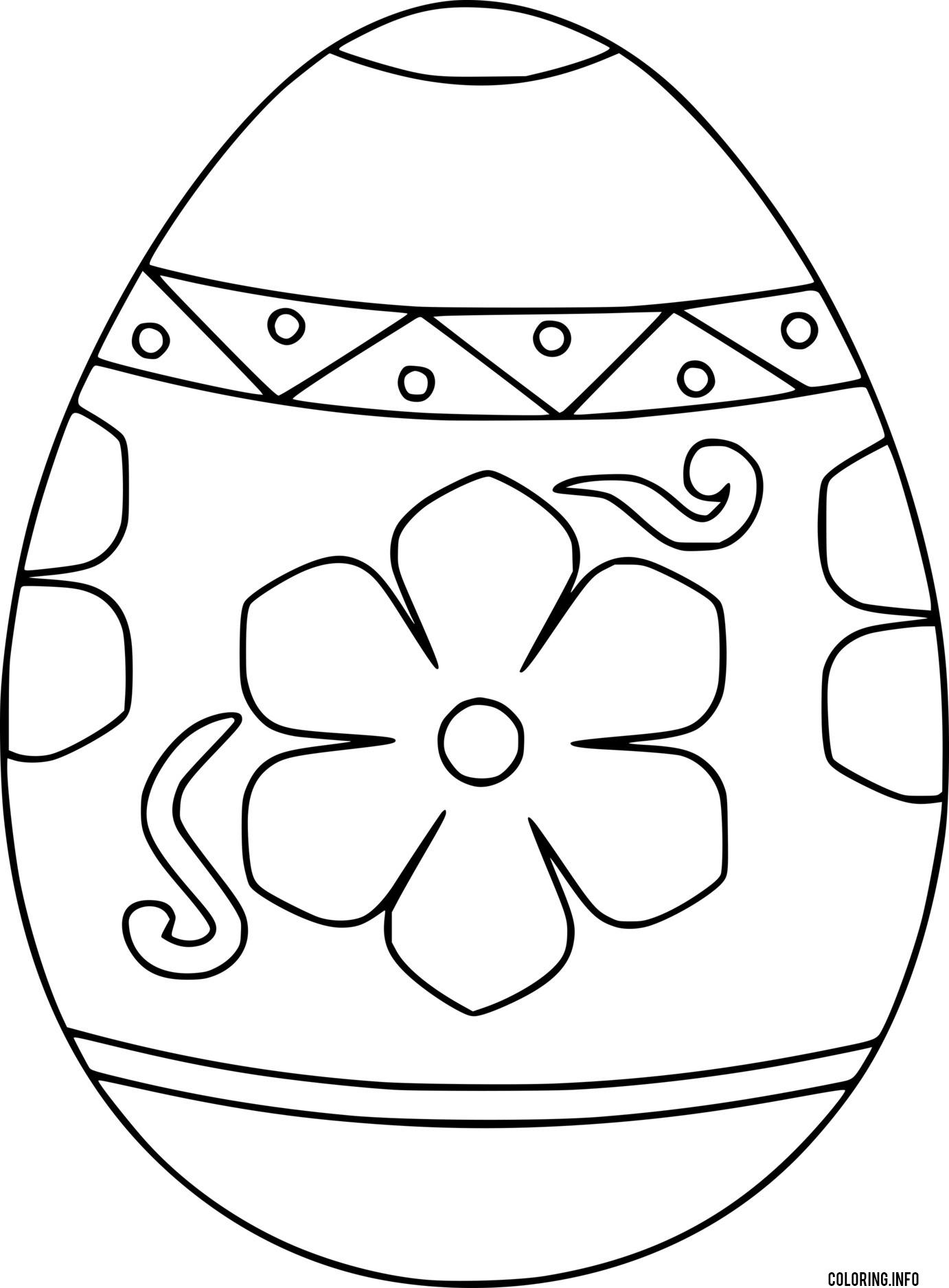 Easter Egg With Flower Pattern coloring