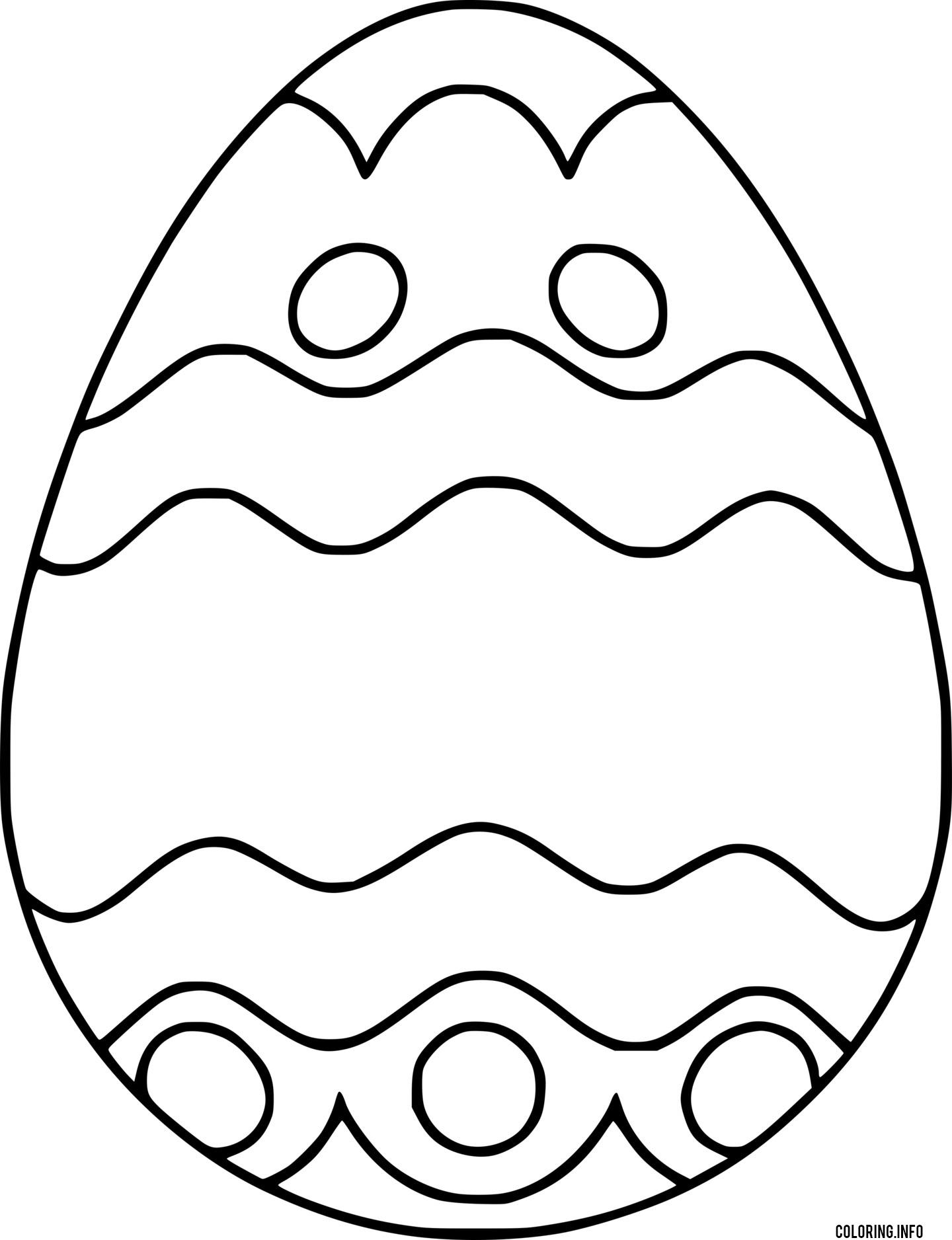 Easter Egg With Break Line And Circle Patterns coloring