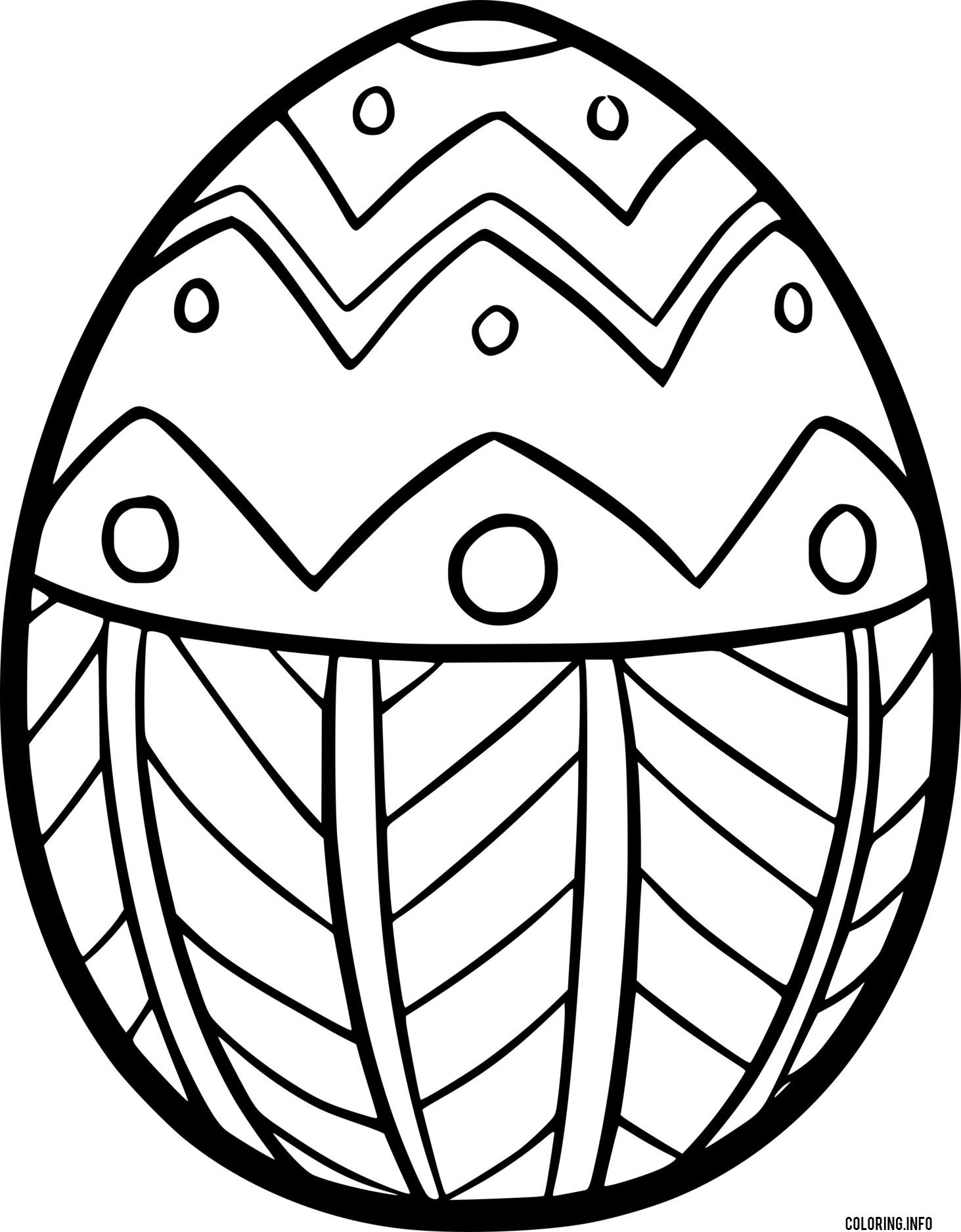 Easter Egg With Leaf Patterns coloring