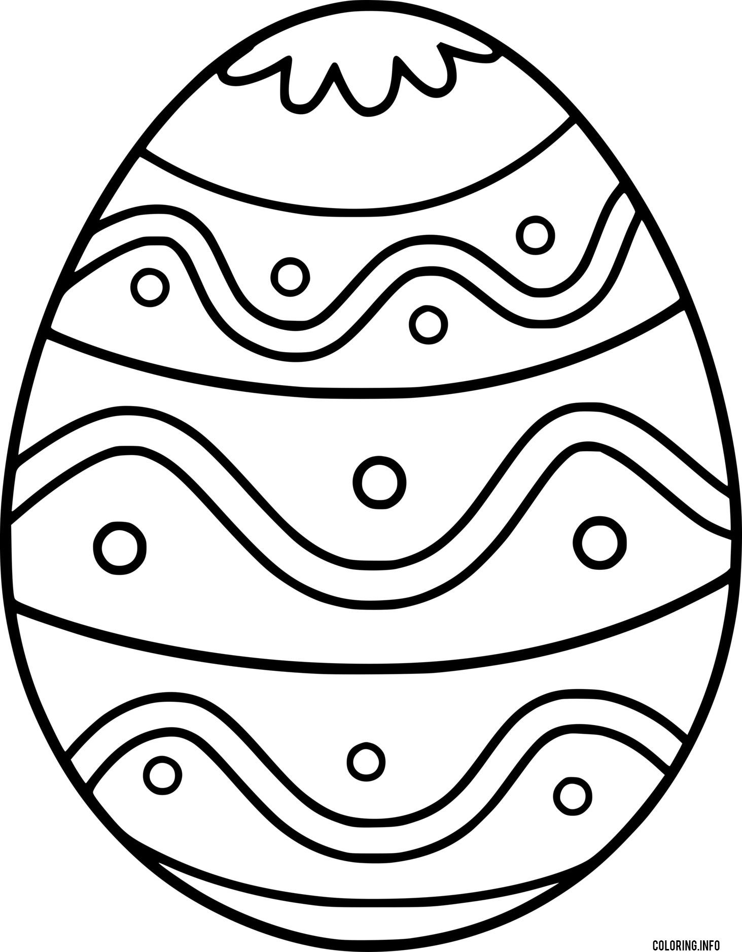 Circle And Wave Line Pattern Easter Egg coloring