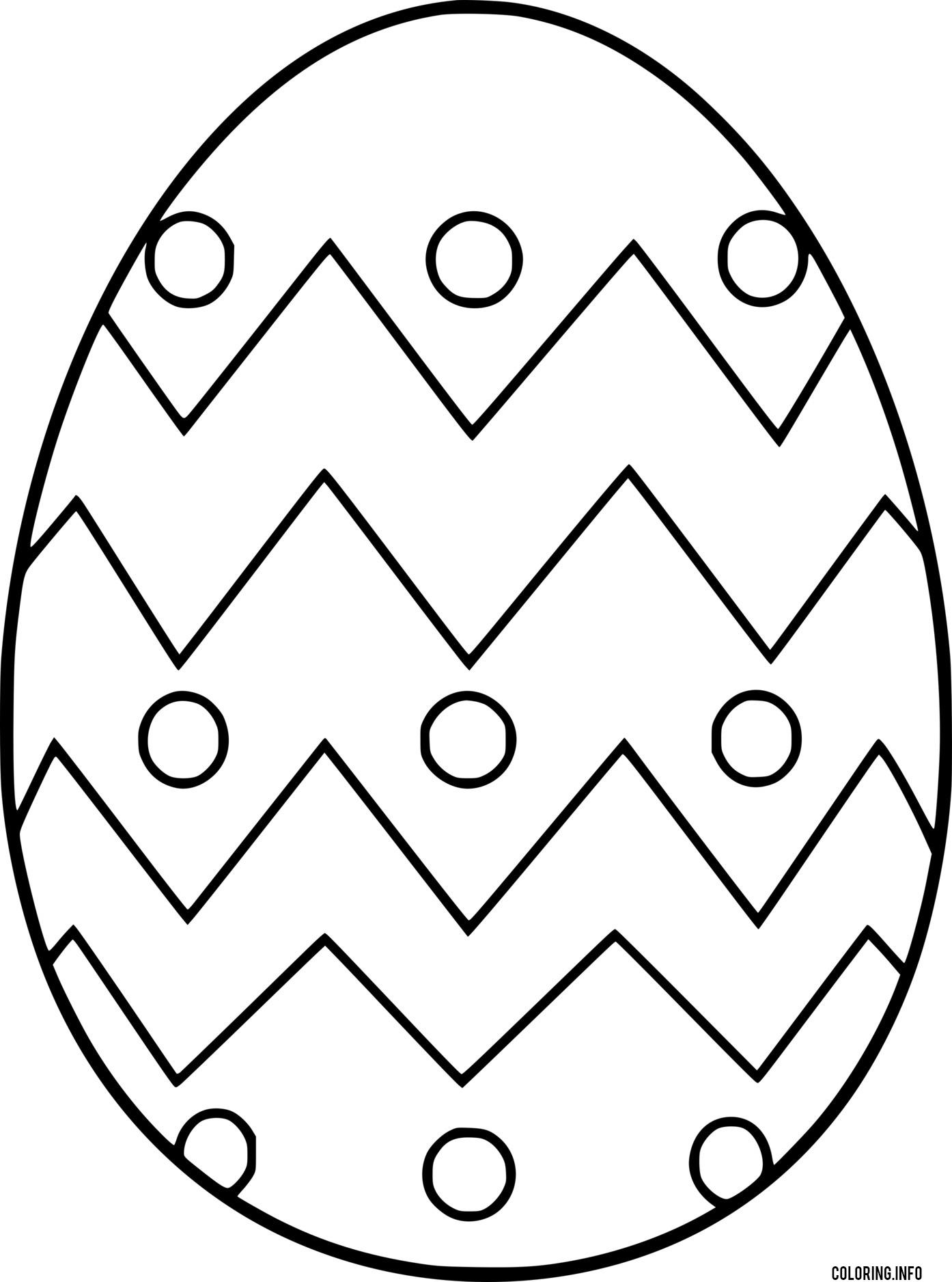Easter Egg With Circle And Fold Line Patterns coloring